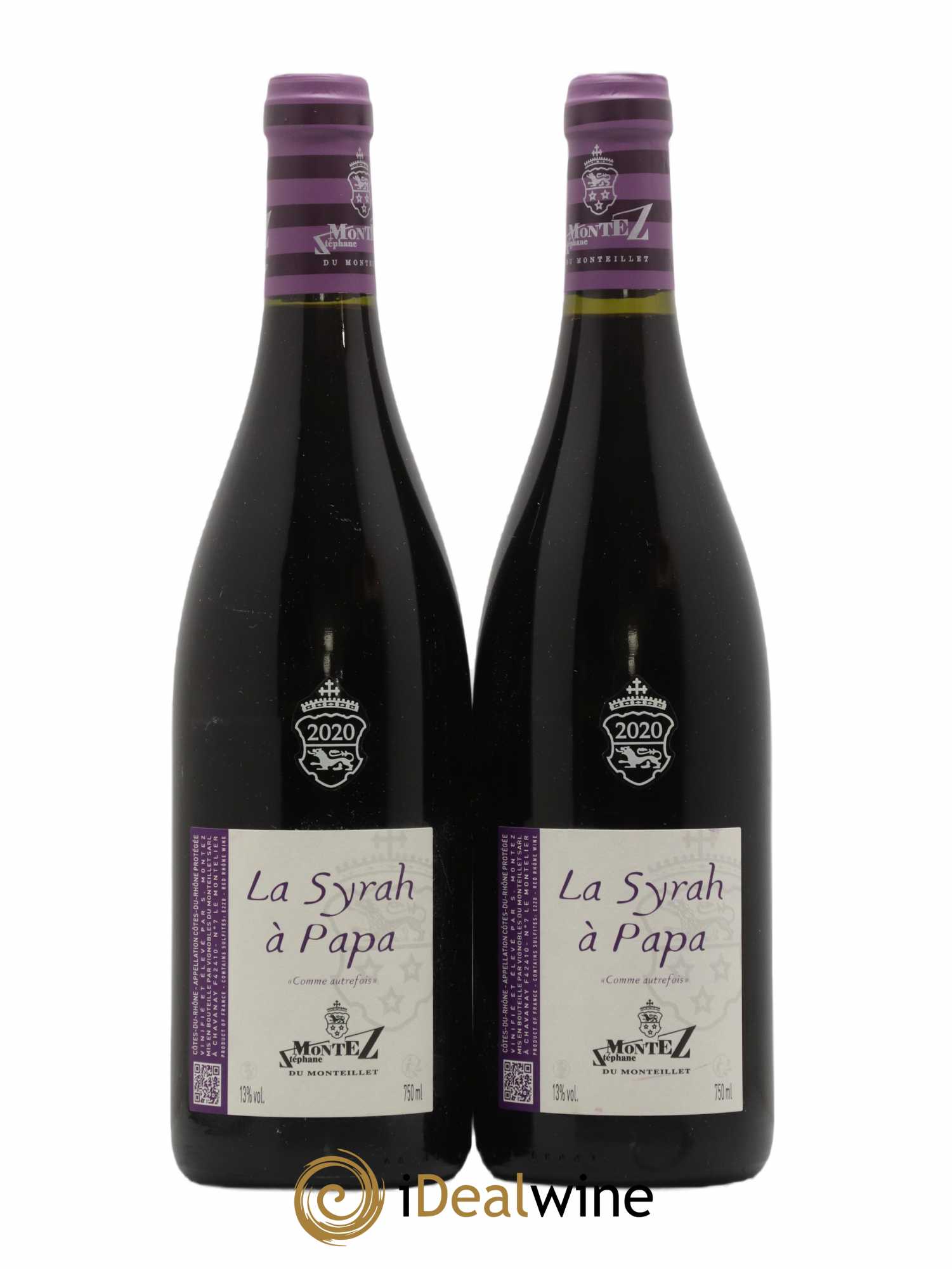 Vin de France La Syrah à Papa Monteillet (Domaine du) - Stéphane Montez (sans prix de réserve) 2020 - Lot de 2 bouteilles - 0