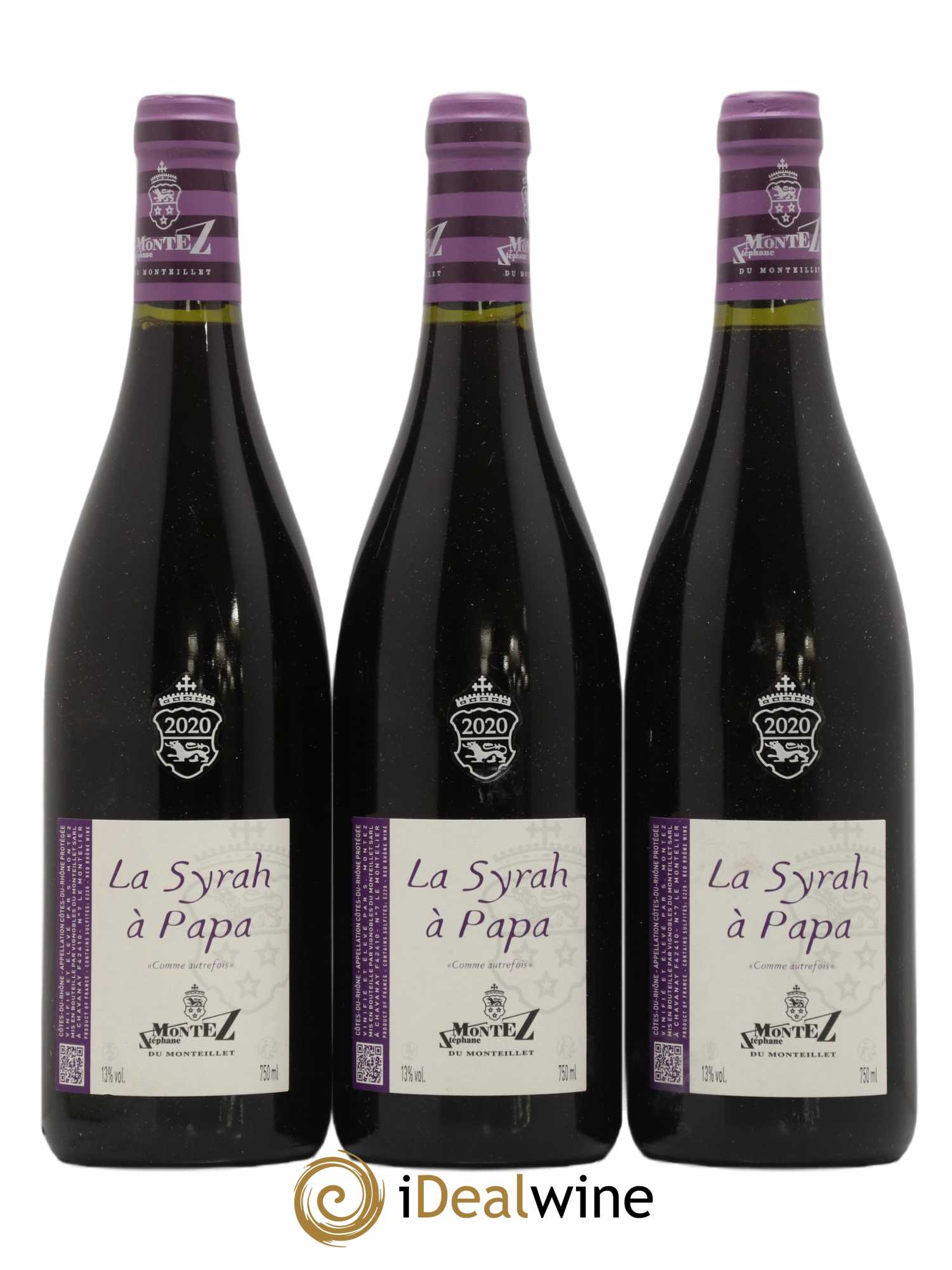 Vin de France La Syrah à Papa Monteillet (Domaine du) - Stéphane Montez (sans prix de réserve) 2020 - Lot de 3 bouteilles - 0
