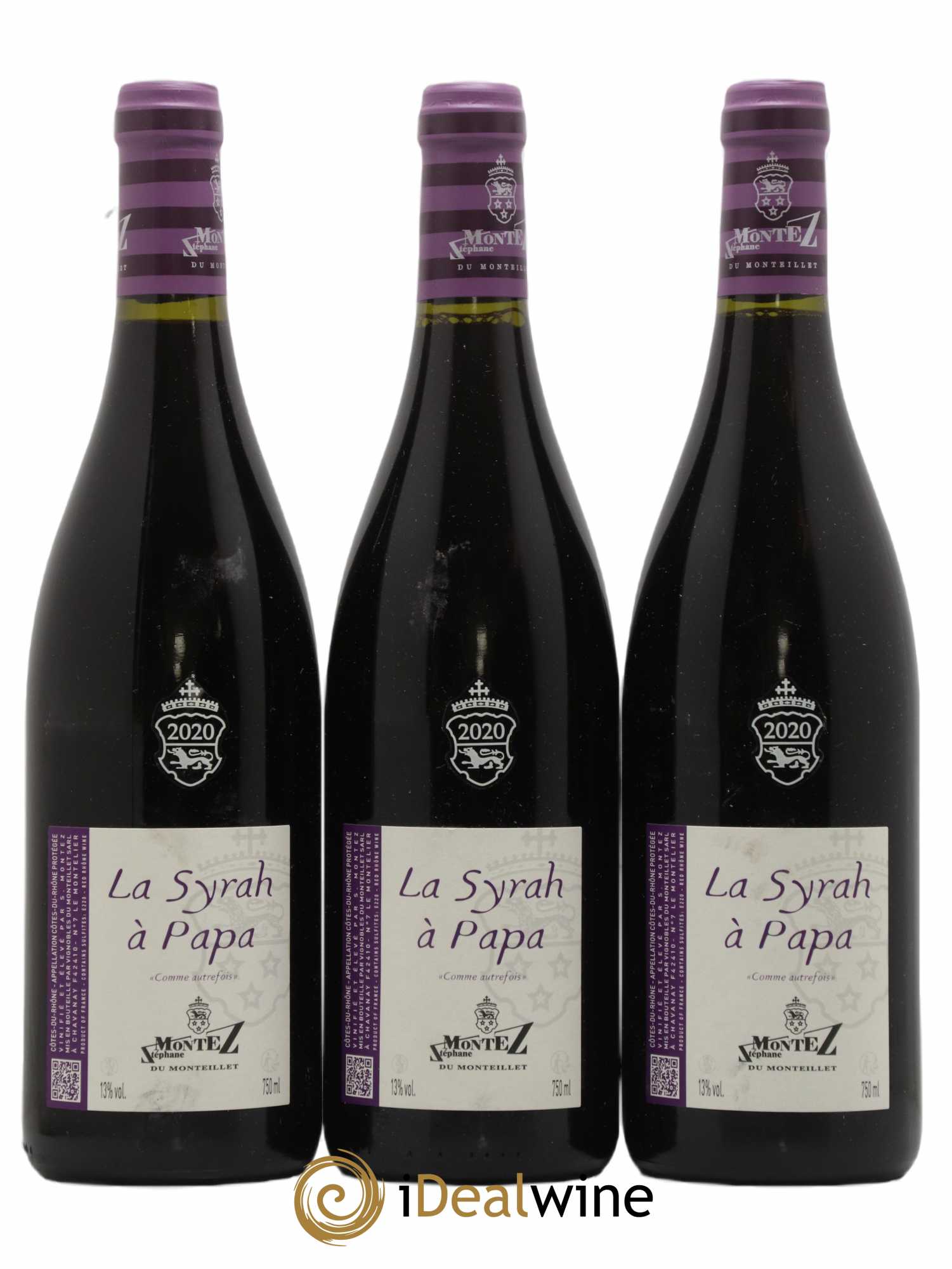 Vin de France La Syrah à Papa Monteillet (Domaine du) - Stéphane Montez (sans prix de réserve) 2020 - Lot de 3 bouteilles - 0