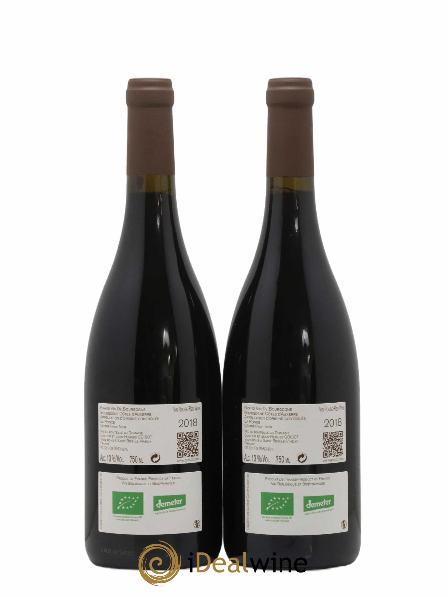 Bourgogne Côtes d'Auxerre La Ronce Goisot 2018 - Lot de 2 bouteilles - 1
