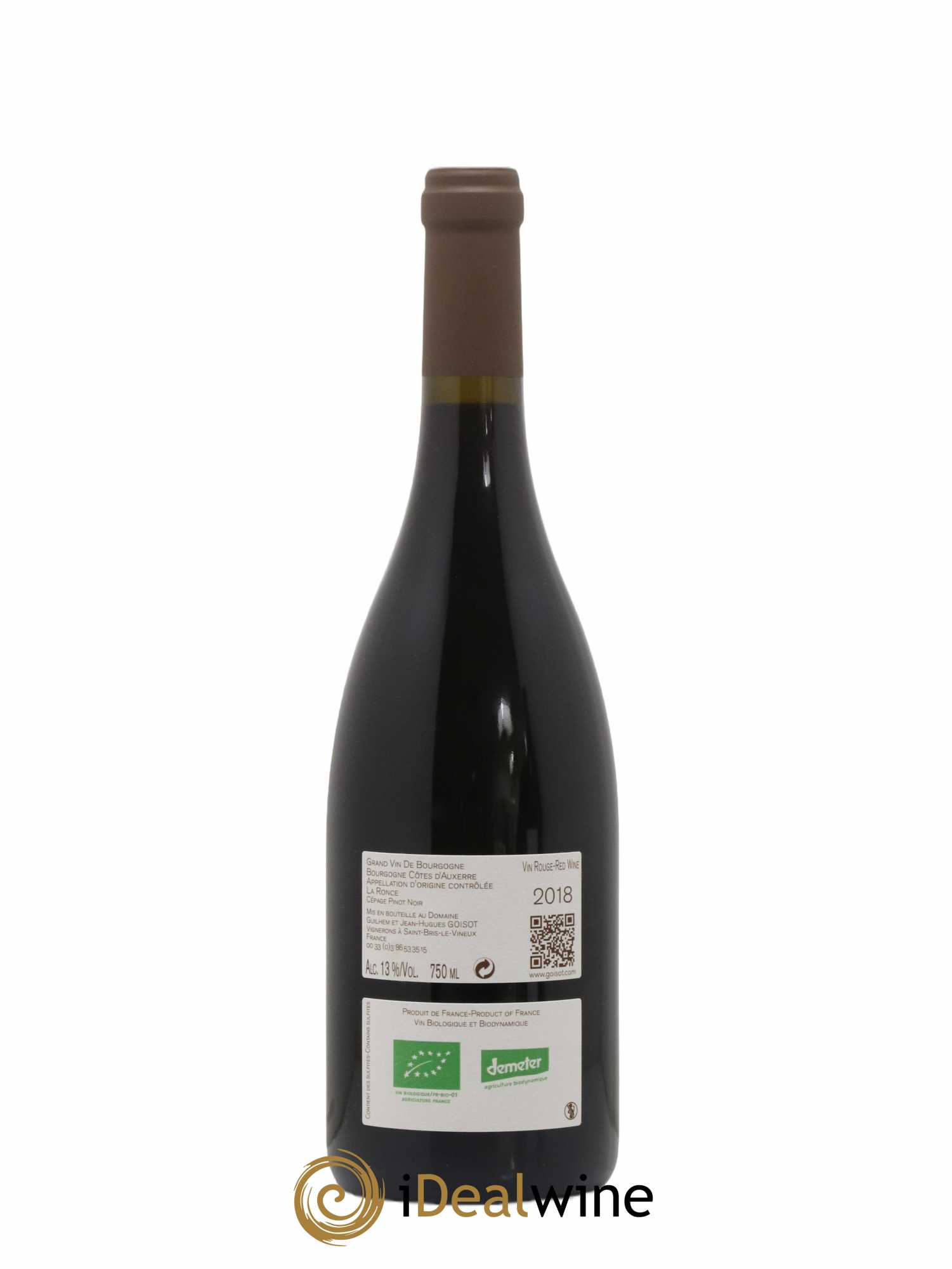 Bourgogne Côtes d'Auxerre La Ronce Goisot 2018 - Lot de 1 bouteille - 1