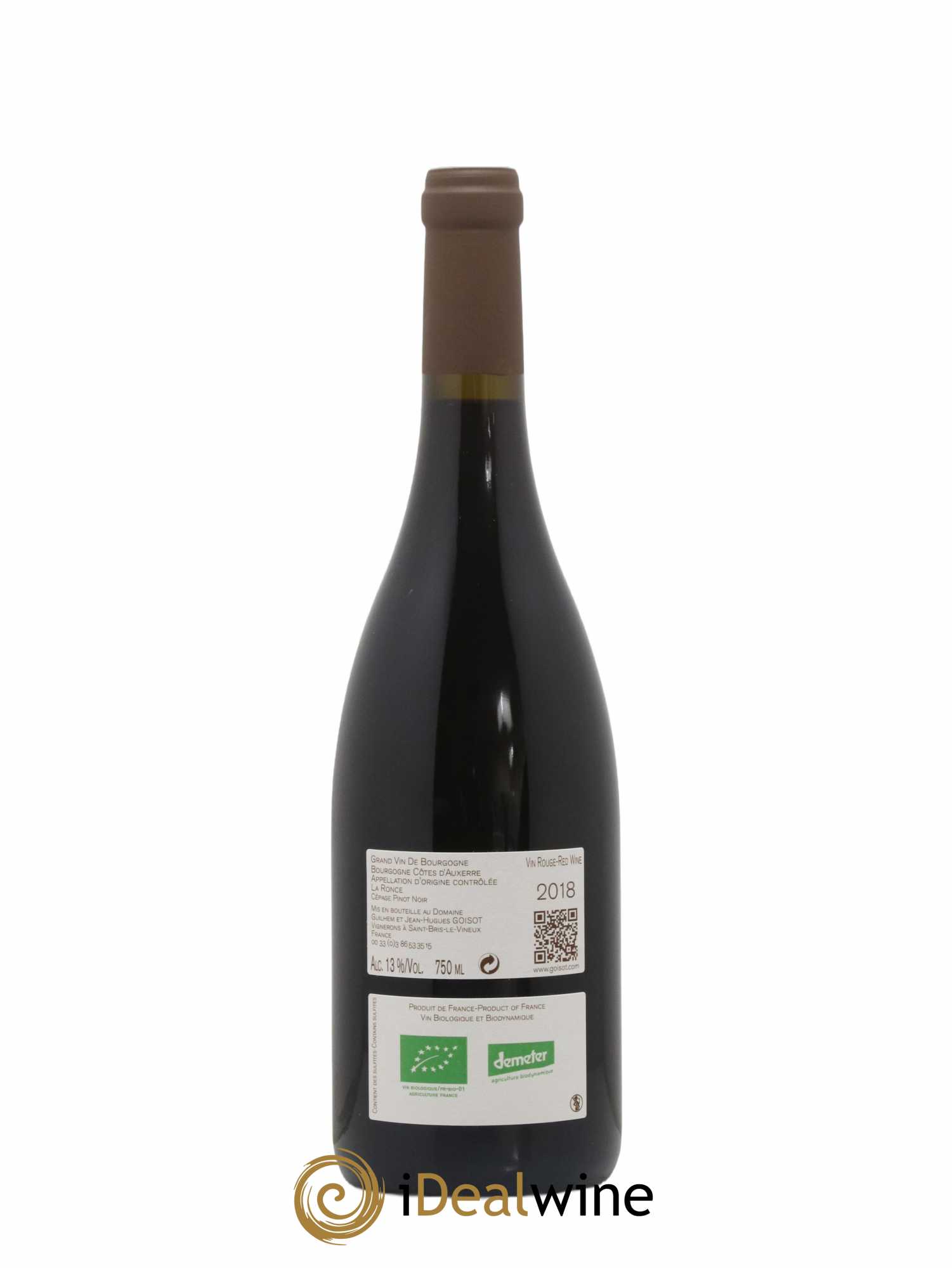 Bourgogne Côtes d'Auxerre La Ronce Goisot 2018 - Lot de 1 bouteille - 1