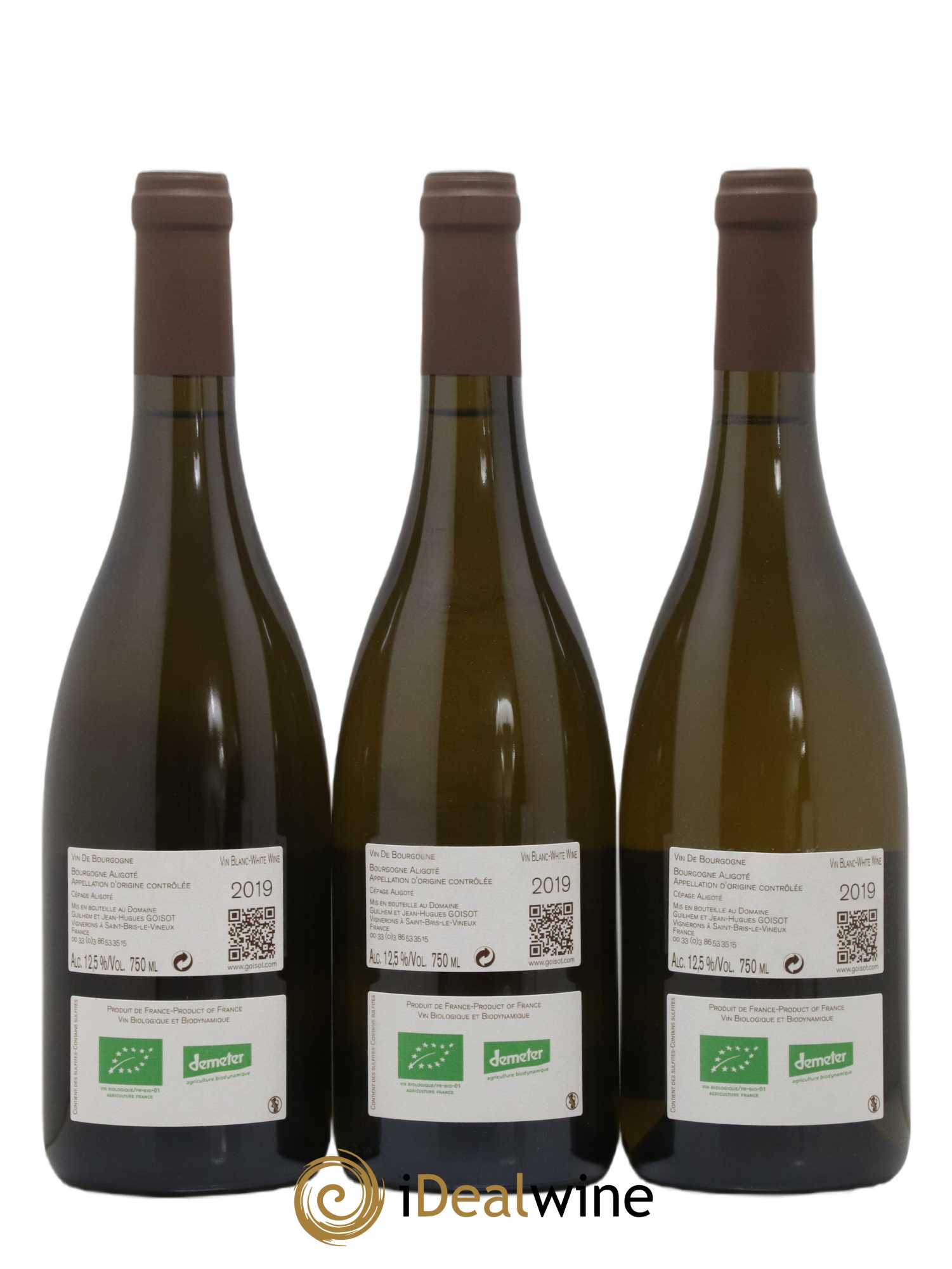 Bourgogne Aligoté Goisot (sans prix de réserve) 2019 - Lot de 3 bouteilles - 1