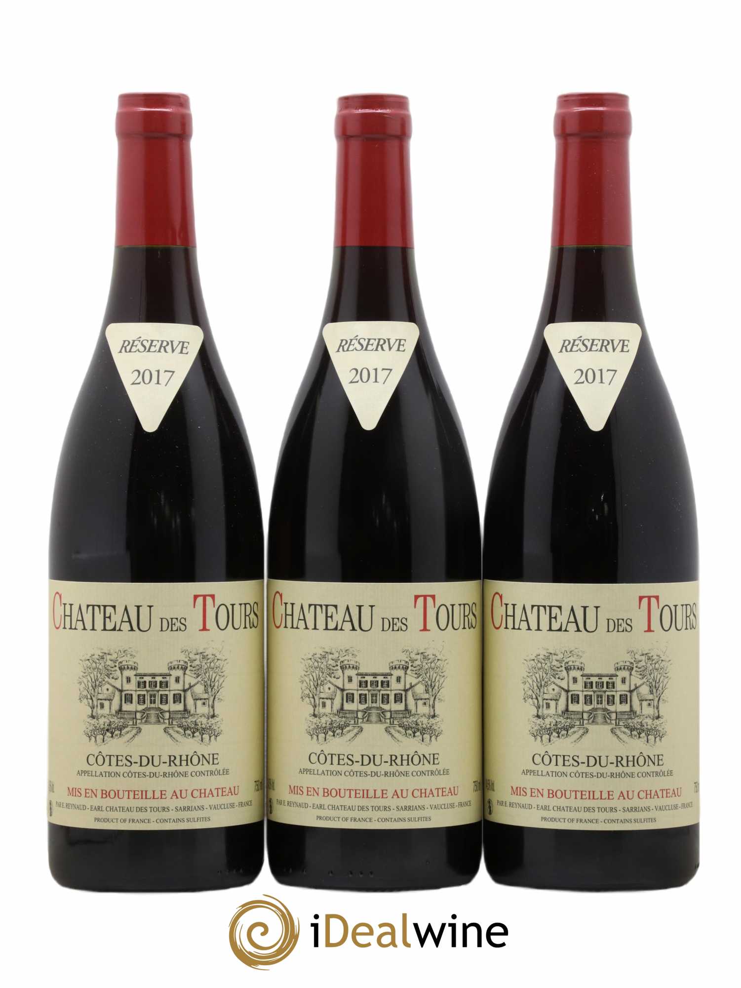 Côtes-du-Rhône Château des Tours Emmanuel Reynaud 2017 - Lot de 3 bouteilles - 0