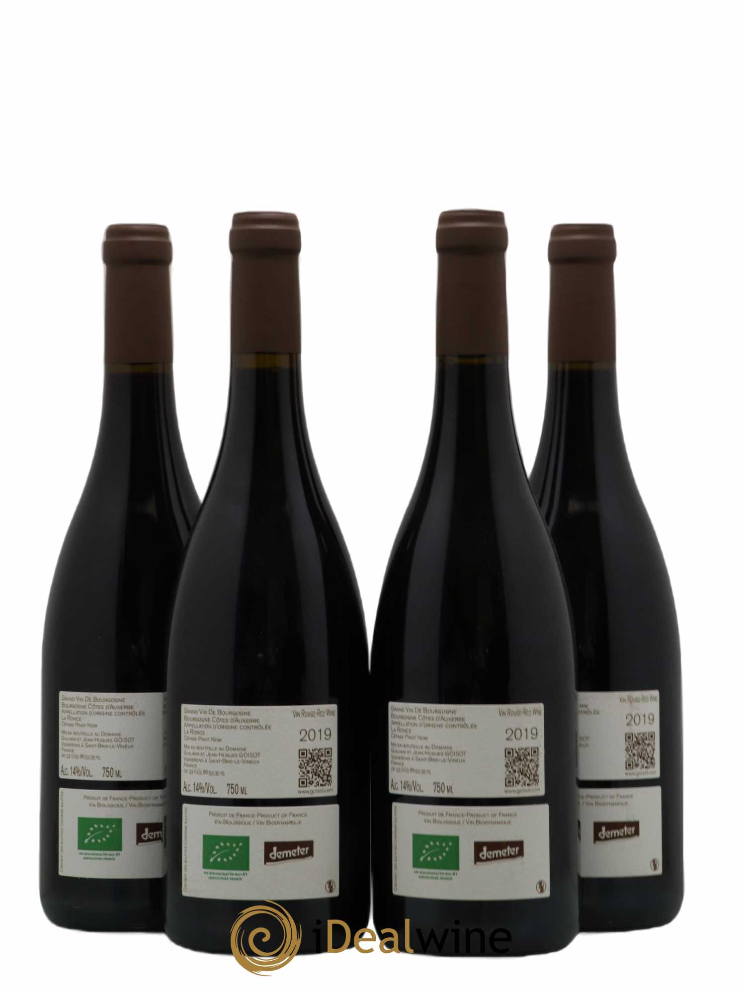 Bourgogne Côtes d'Auxerre La Ronce Goisot 2019 - Lot de 4 bouteilles - 1