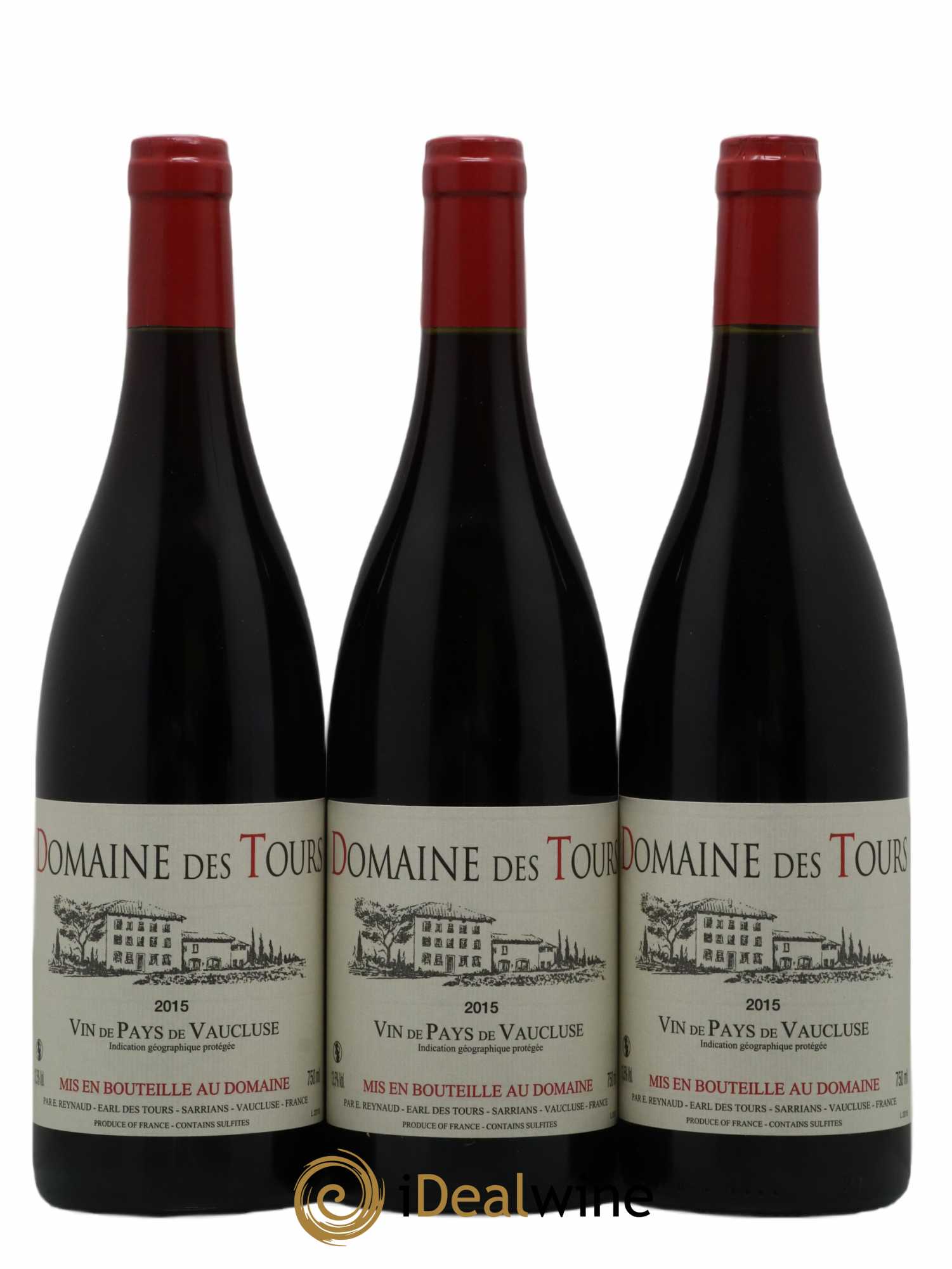 Vaucluse (Vin de Pays de Vaucluse) Domaine des Tours Emmanuel Reynaud 2015 - Lot de 3 bouteilles - 0