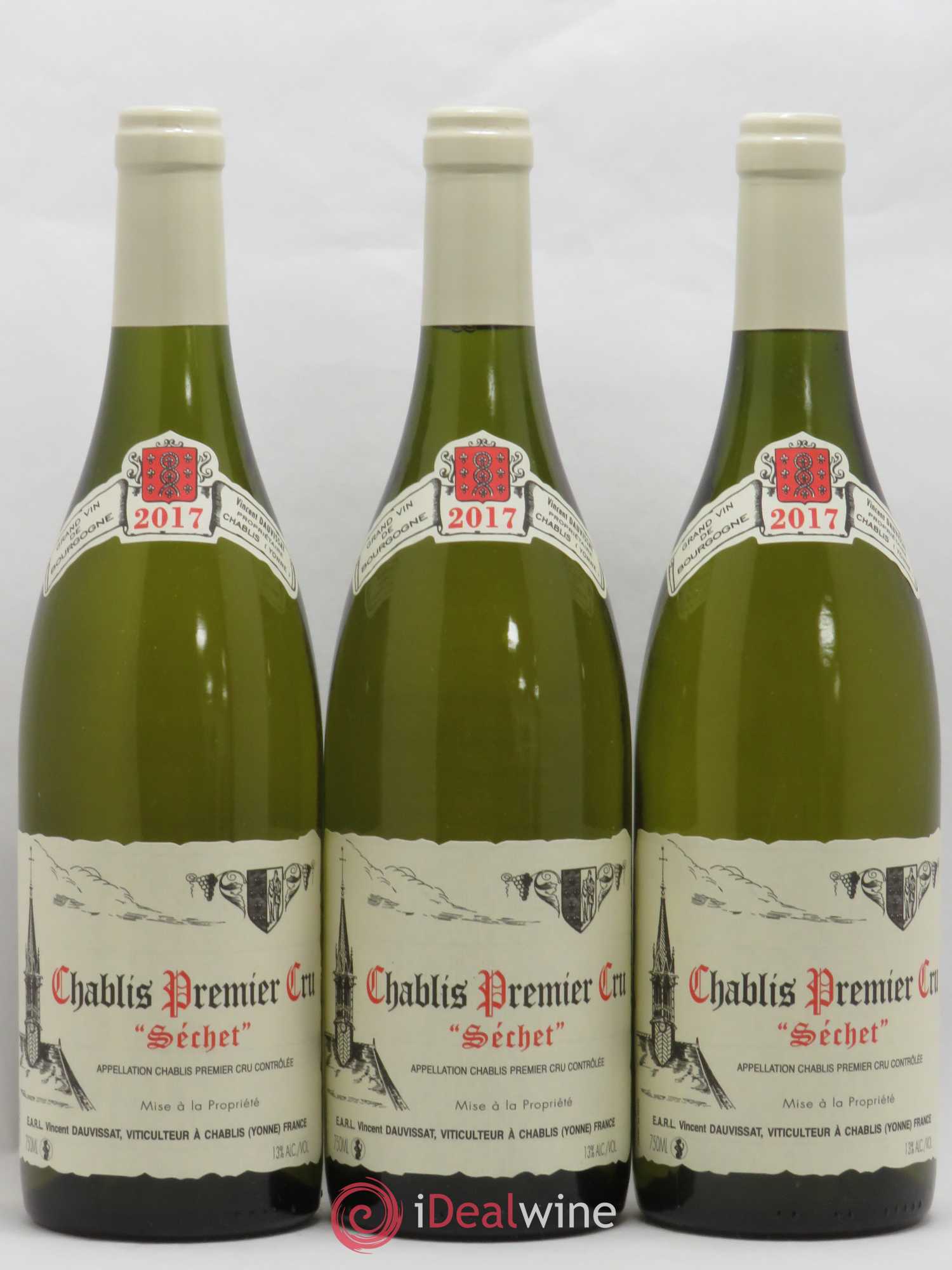 Chablis 1er Cru Séchet Vincent Dauvissat (Domaine) 2017 - Lot de 3 bouteilles - 0