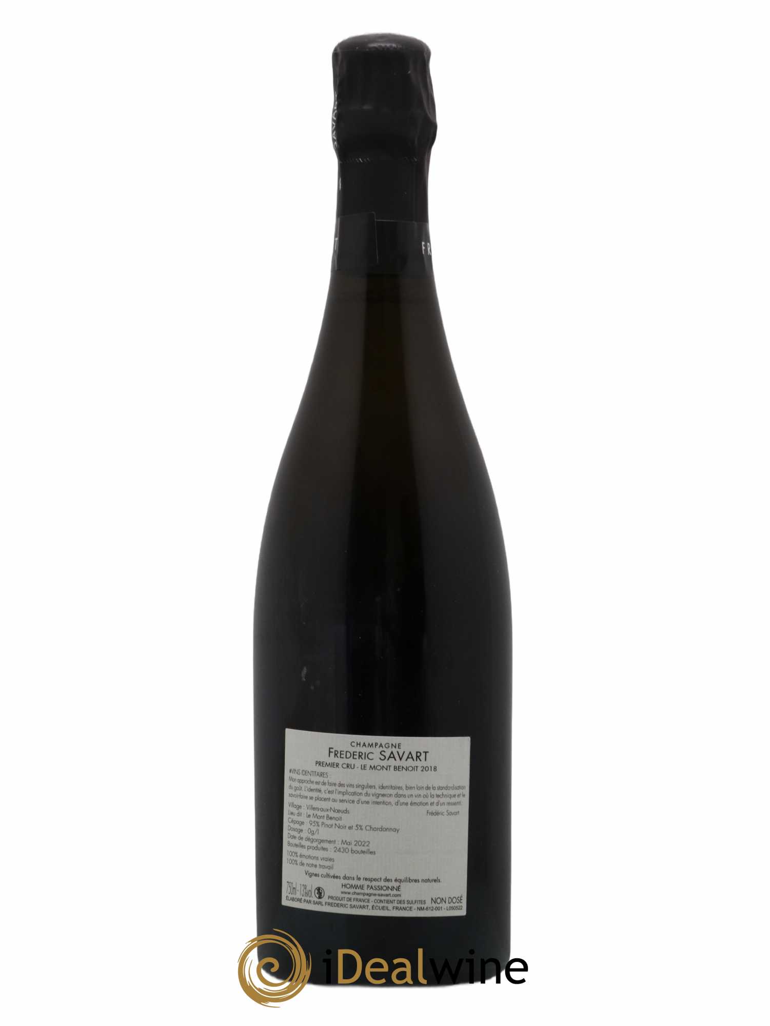 Le Mont Benoit 1er Cru Extra-Brut Vieille Vigne Savart Villiers Aux Noeuds Vielle Vigne 2018 - Lot de 1 bouteille - 1