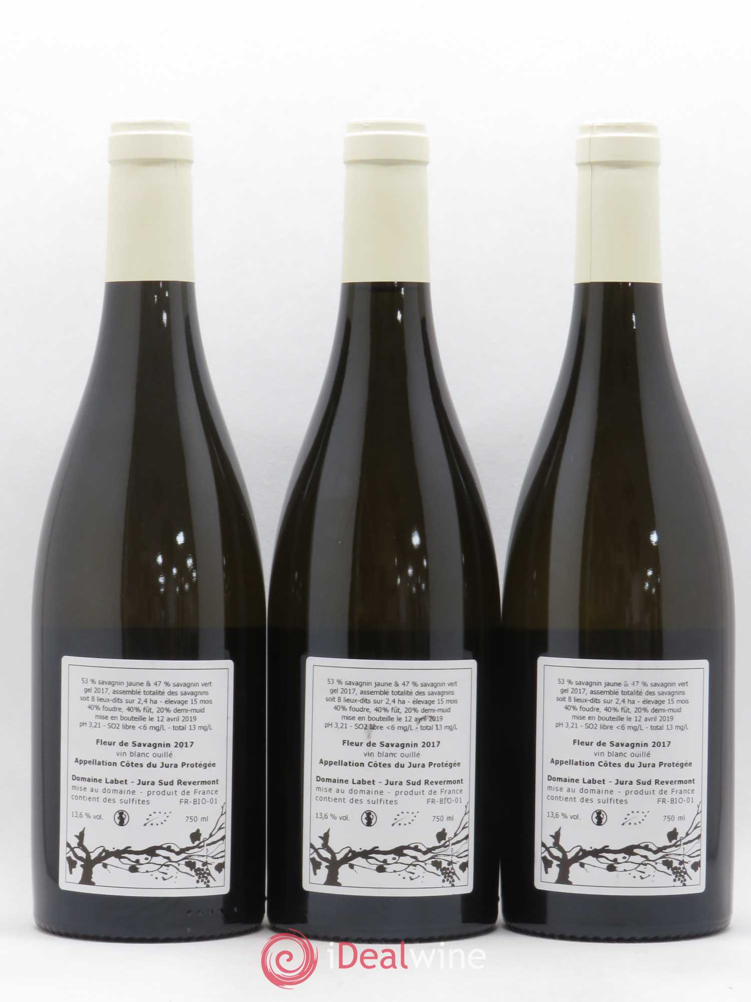 Côtes du Jura Fleur de Savagnin Romain - Julien - Charline Labet 2017 - Lot de 3 bouteilles - 1