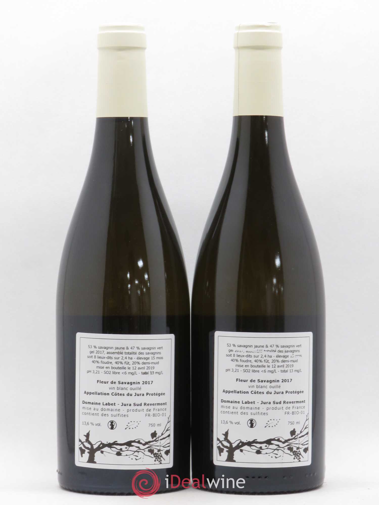 Côtes du Jura Fleur de Savagnin Romain - Julien  - Charline Labet 2017 - Lot de 2 bouteilles - 1