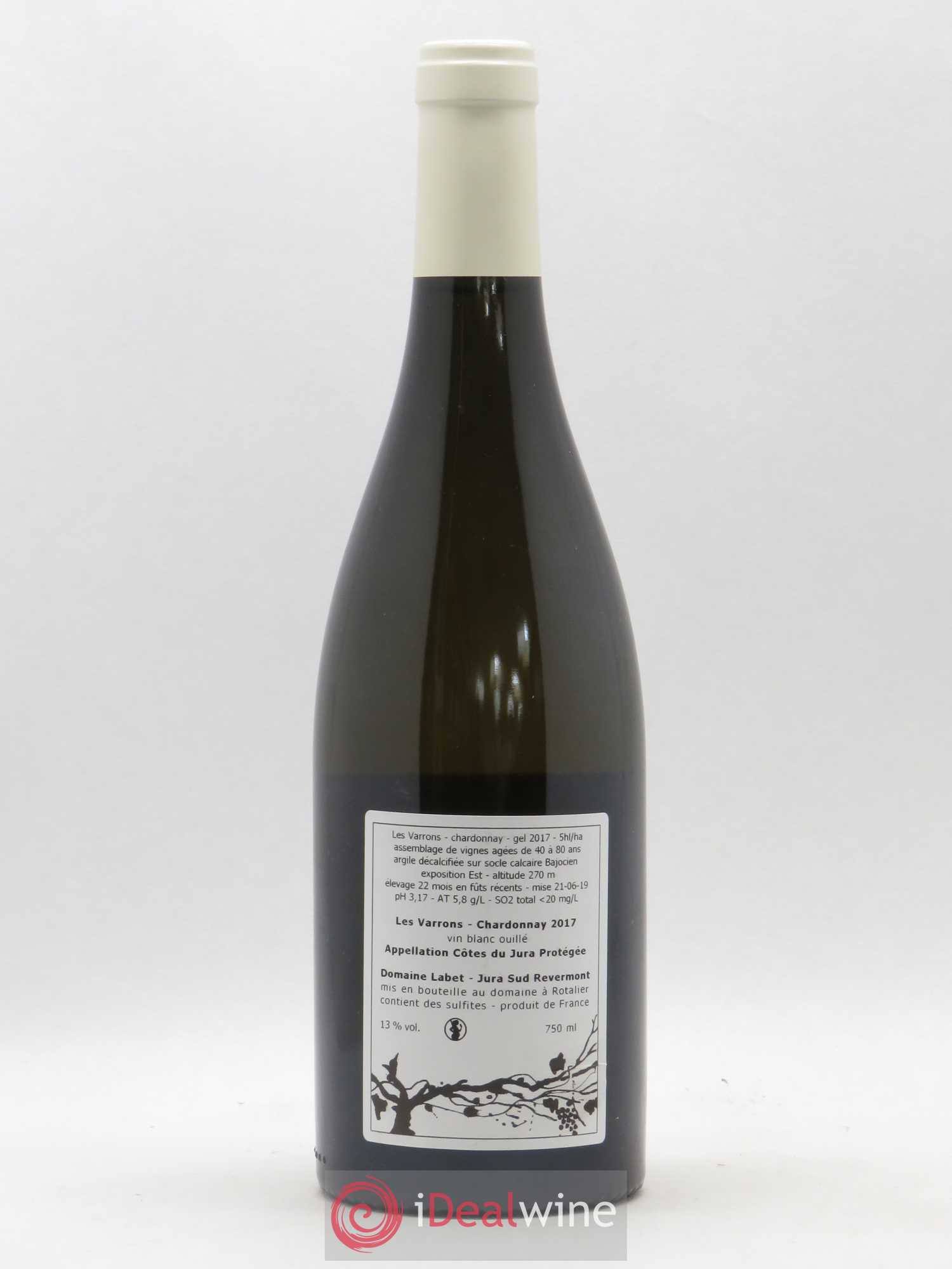Côtes du Jura Chardonnay Les Varrons Romain - Julien - Charline Labet 2017 - Lot de 1 bouteille - 1