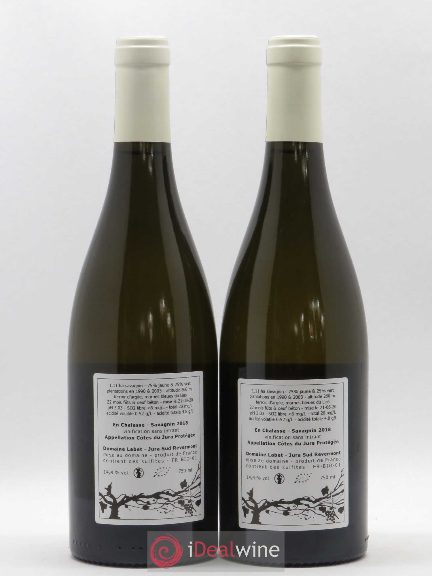 Côtes du Jura Fleur de Savagnin En Chalasse Romain - Julien - Charline Labet 2018 - Lot de 2 bouteilles - 1