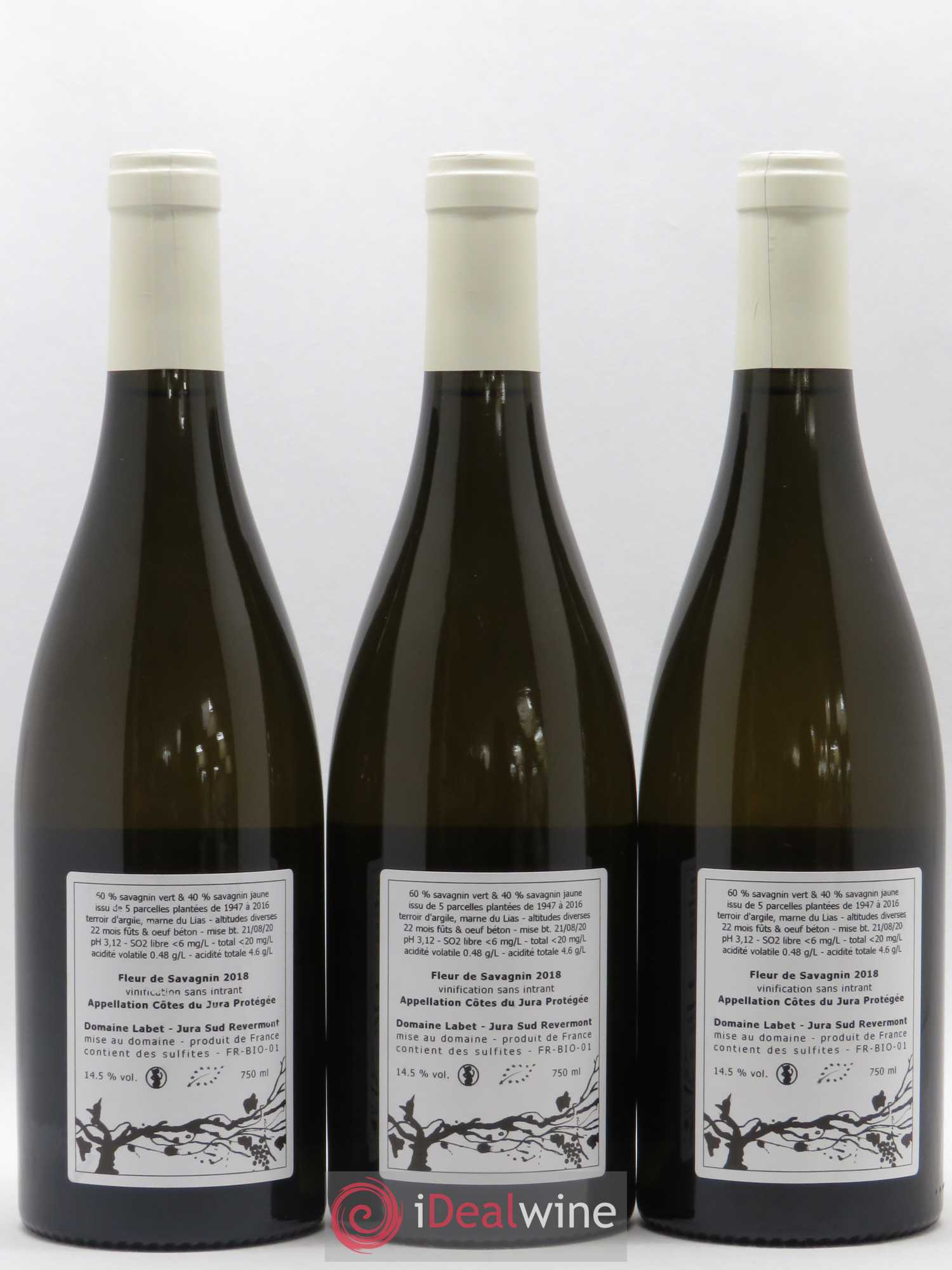 Côtes du Jura Fleur de Savagnin Romain - Julien  - Charline Labet 2018 - Lot de 3 bouteilles - 1