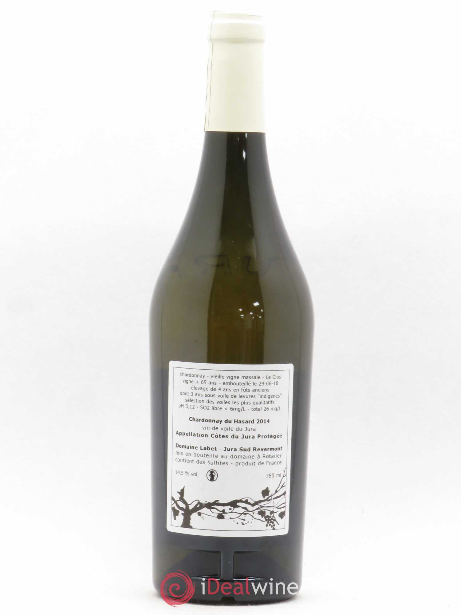 Côtes du Jura Vin de voile Chardonnay du Hasard Romain - Julien - Charline Labet 2014 - Lot de 1 bouteille - 1