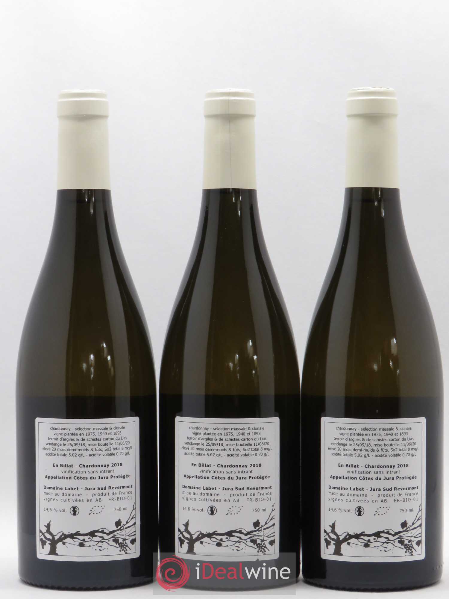Côtes du Jura Chardonnay En Billat Labet (Domaine) 2018 - Lot de 3 bouteilles - 1