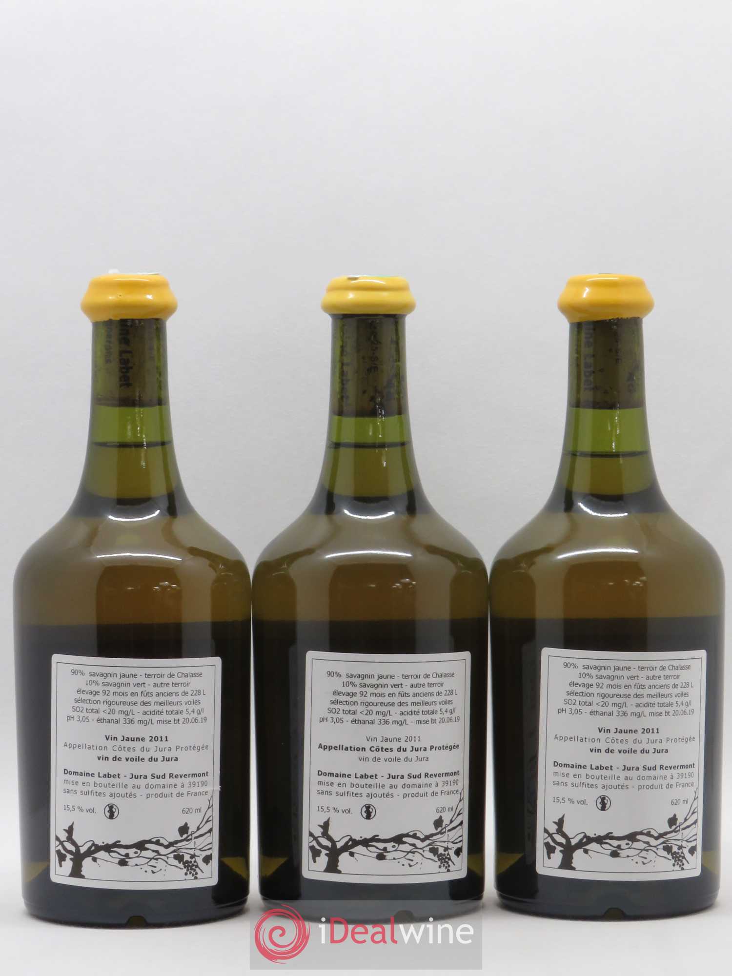 Côtes du Jura Vin Jaune Romain - Julien - Charline Labet 2011 - Lot de 3 bouteilles - 1