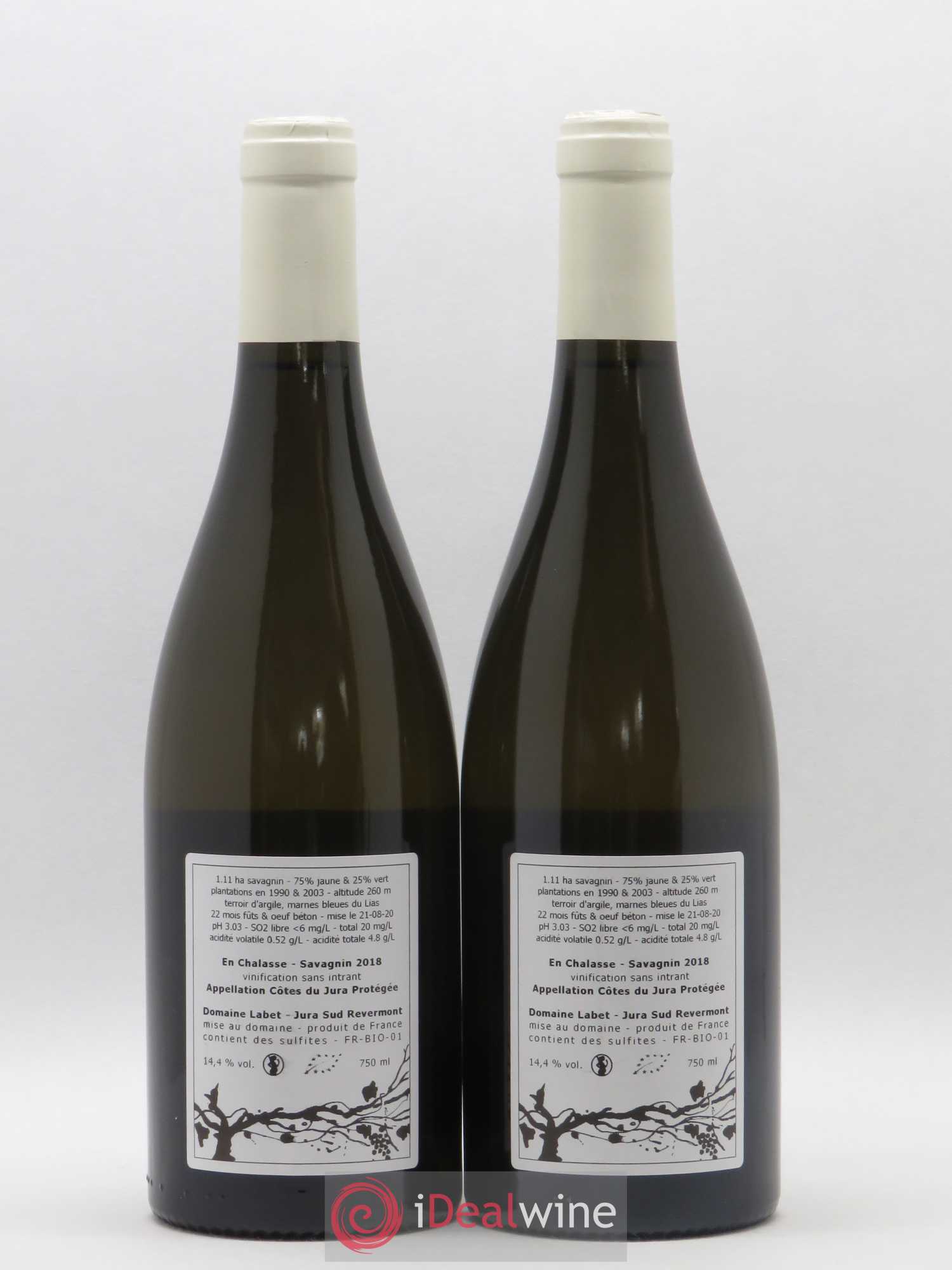 Côtes du Jura Fleur de Savagnin En Chalasse Romain - Julien  - Charline Labet 2018 - Lot de 2 bouteilles - 1