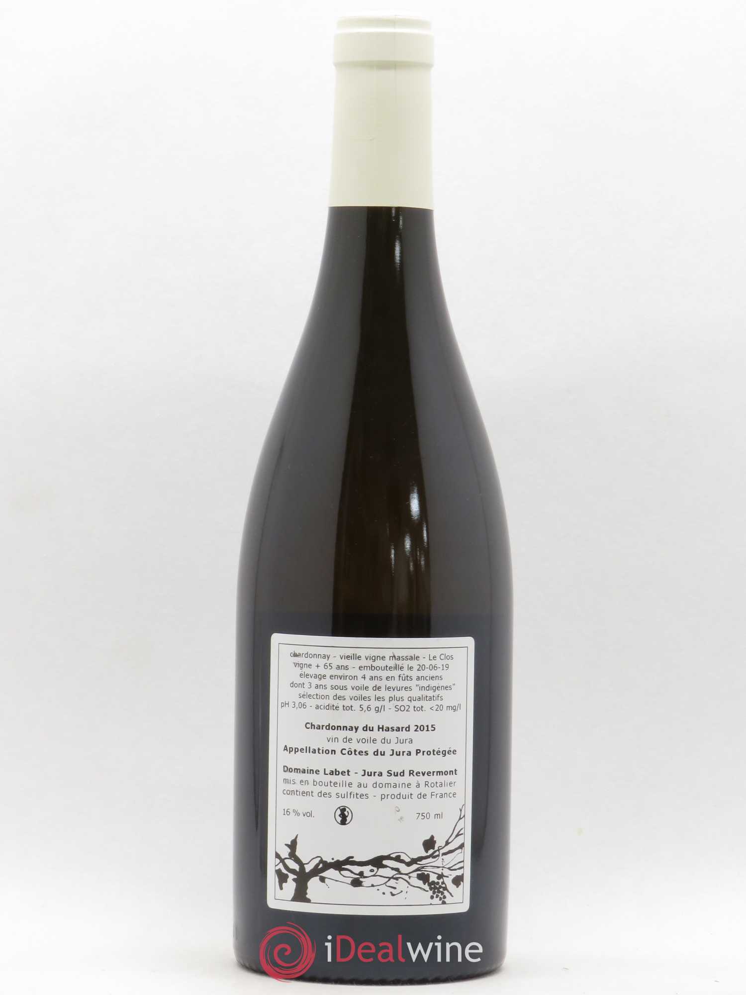 Côtes du Jura Vin de voile Chardonnay du Hasard Romain - Julien  - Charline Labet 2015 - Lot de 1 bouteille - 1