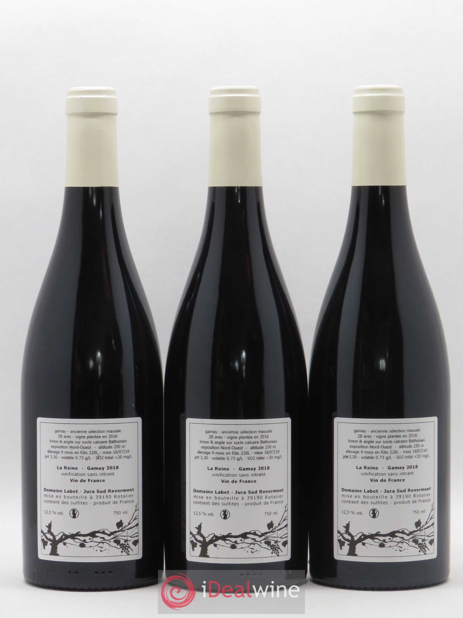 Vin de France Gamay La Reine Labet (Domaine) Sélection Massale 2018 - Lot de 3 bouteilles - 1