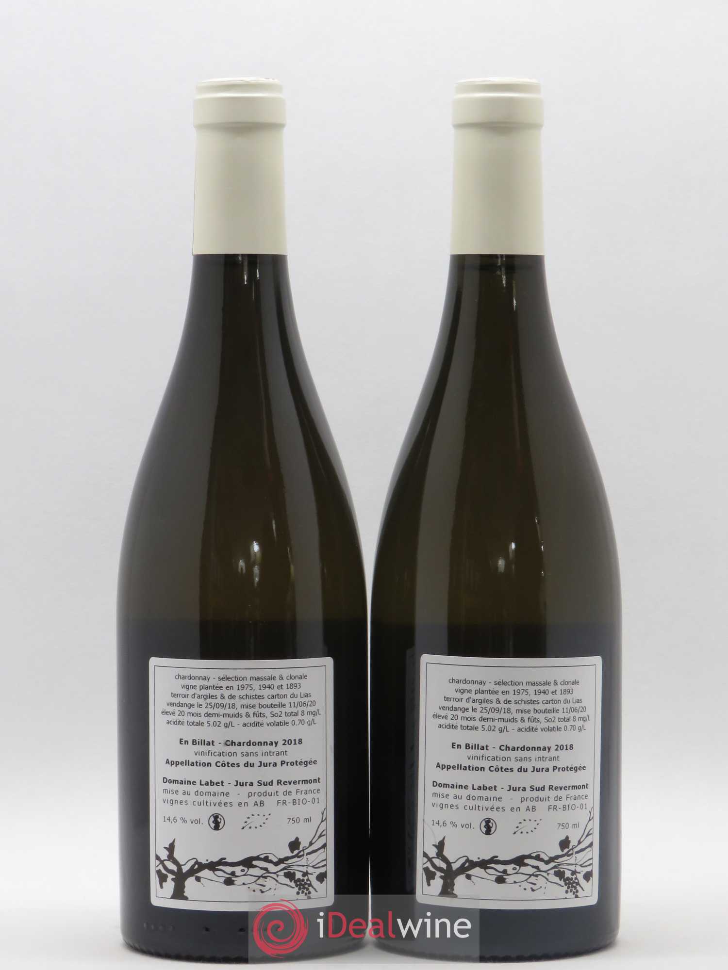 Côtes du Jura Chardonnay En Billat Labet (Domaine) Sélection Massale 2018 - Lot de 2 bouteilles - 1
