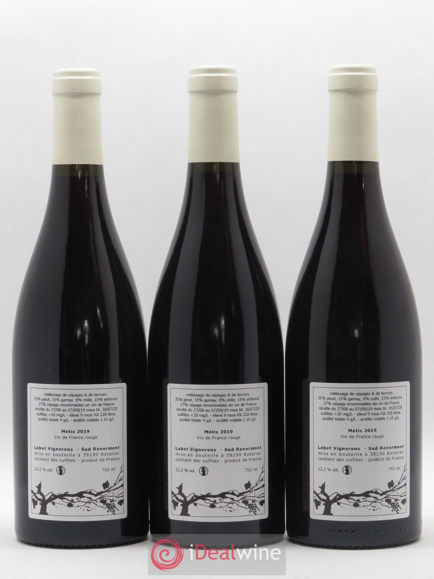 Vin de France Métis Romain - Julien  - Charline Labet 2019 - Lot de 3 bouteilles - 1