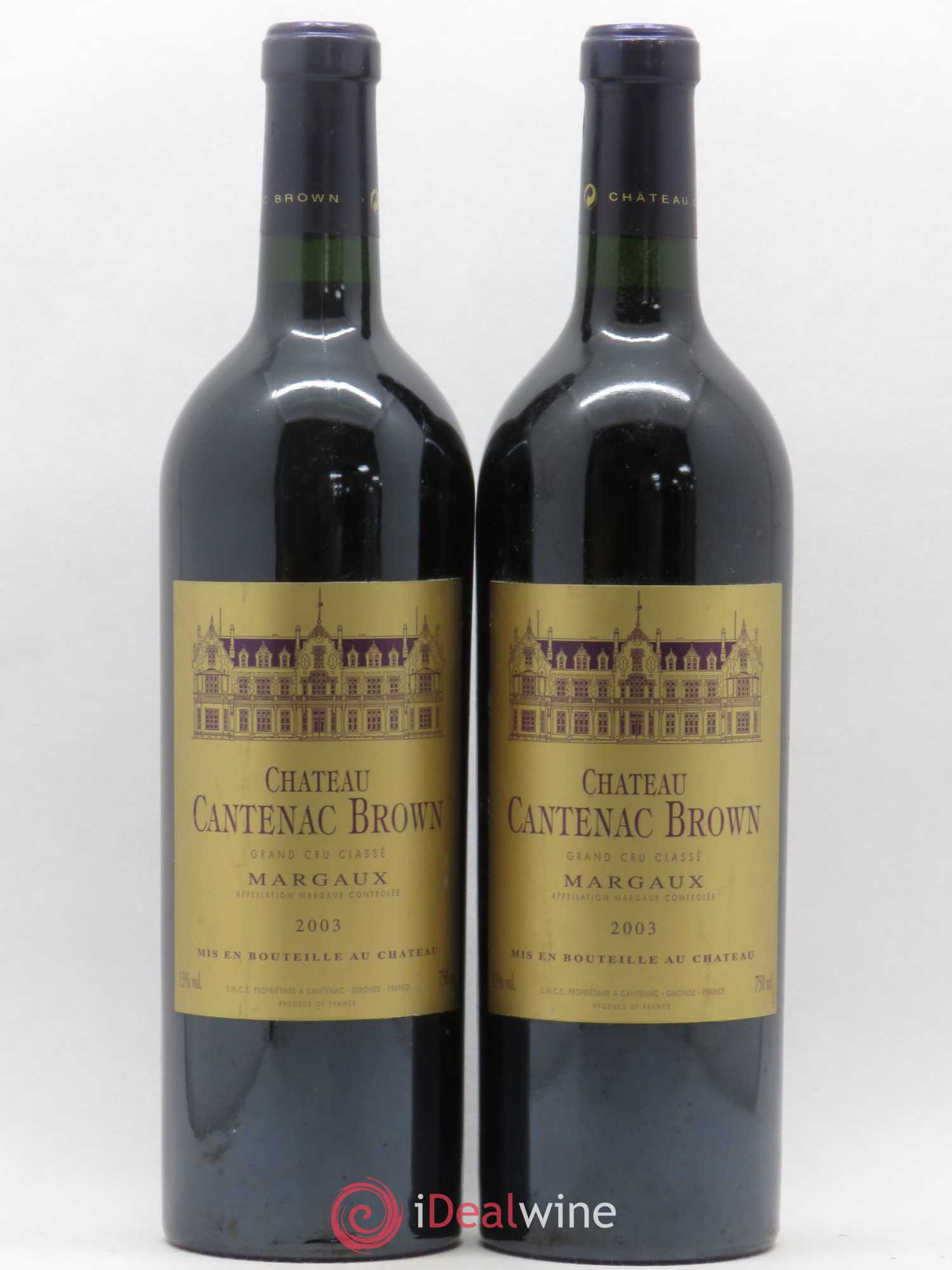 Château Cantenac Brown 3ème Grand Cru Classé 2003 - Lotto di 2 bottiglie - 0