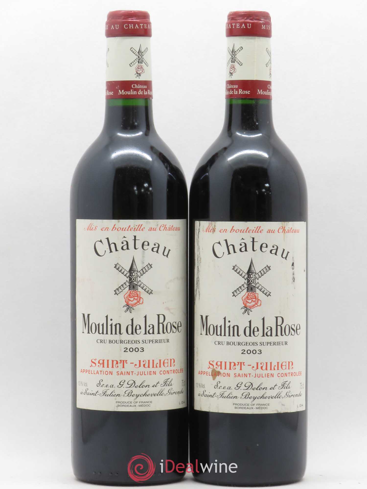 Château Moulin de la Rose Cru Bourgeois 2003 - Lot de 2 bouteilles - 0