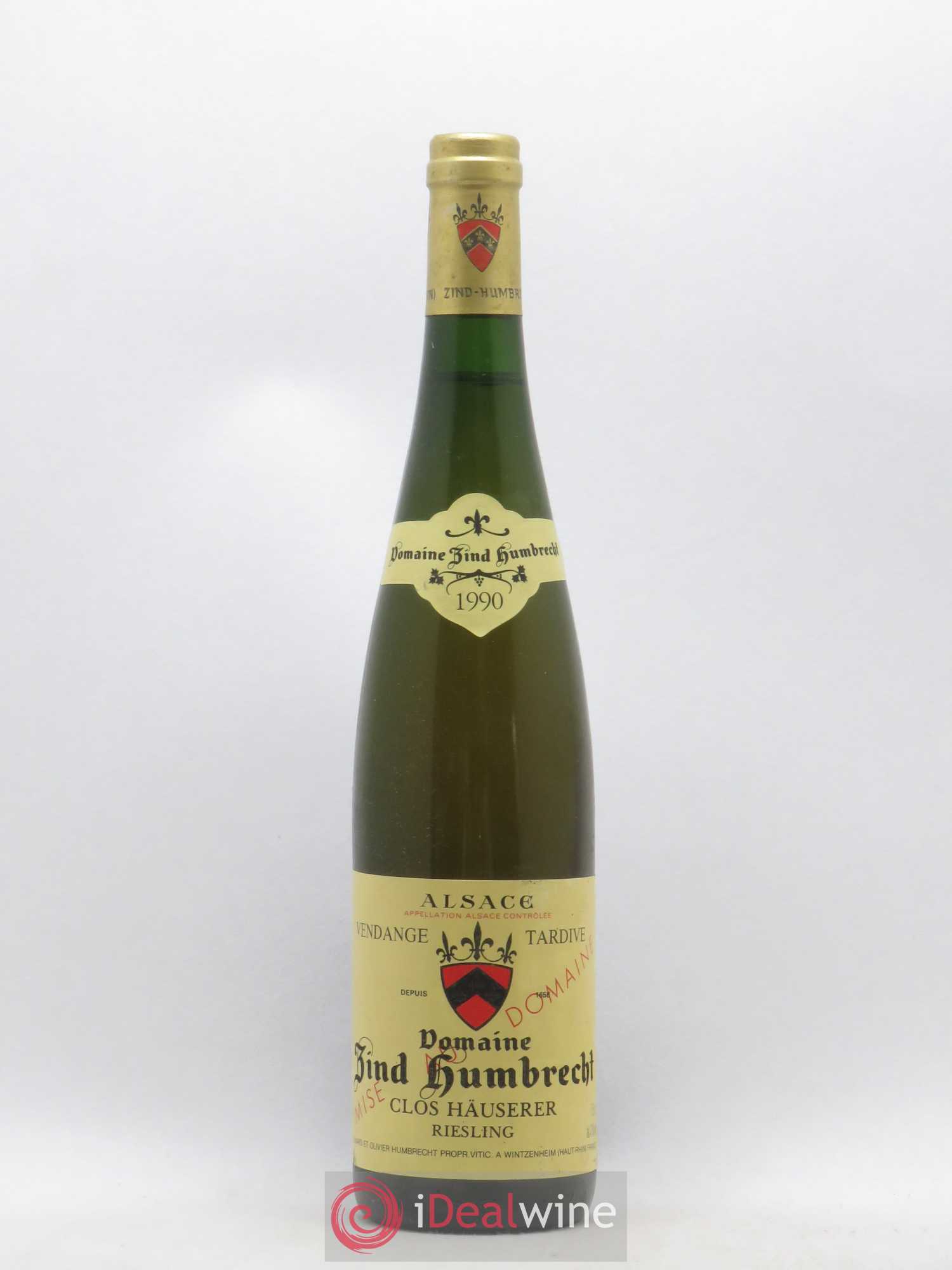 Riesling Vendanges Tardives Clos Hauserer Zind-Humbrecht 1990 - Posten von 1 Flasche - 0