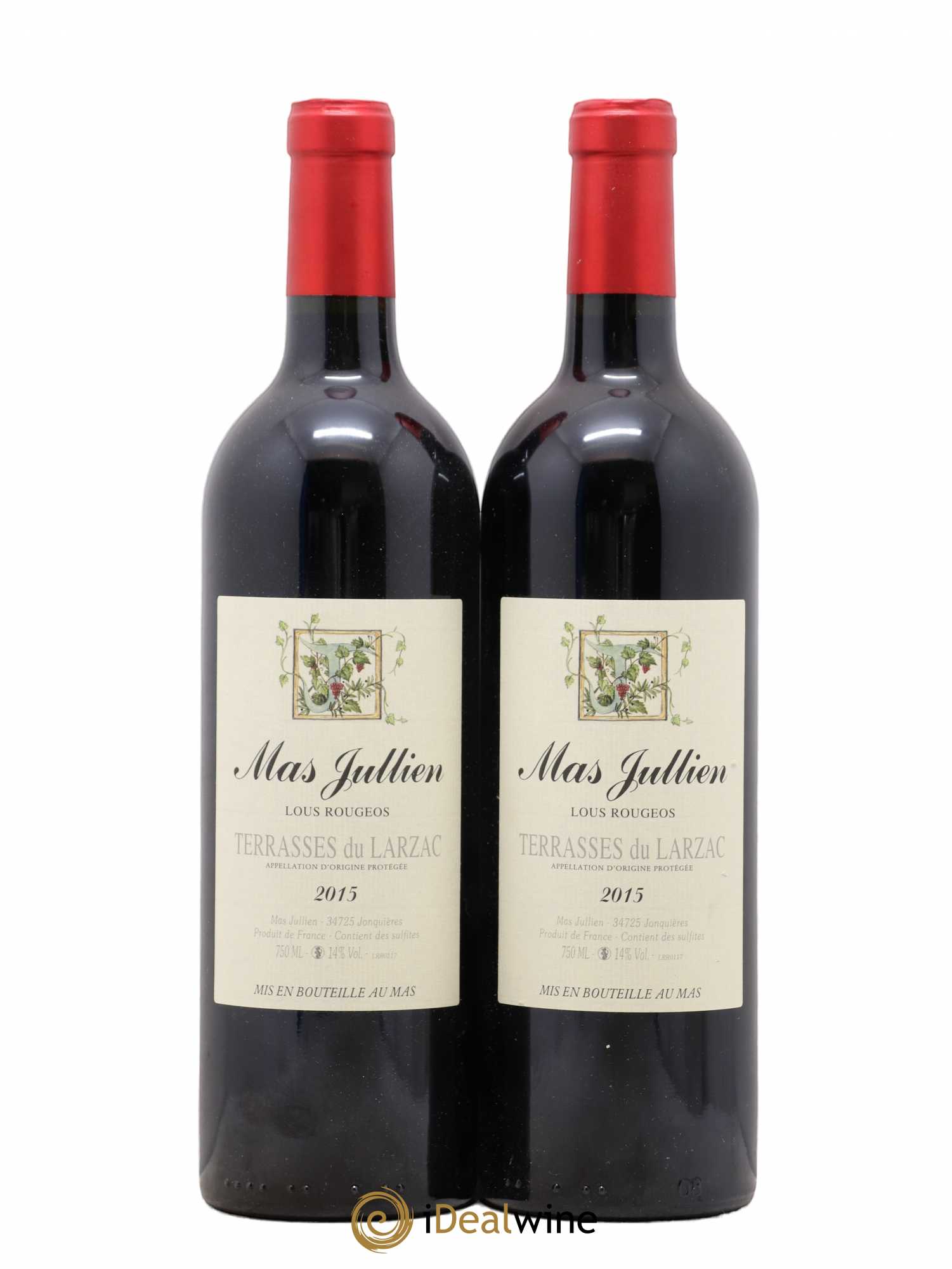 Terrasses du Larzac Mas Jullien Lous Rougeos Olivier Jullien 2015 - Lot de 2 bouteilles - 0