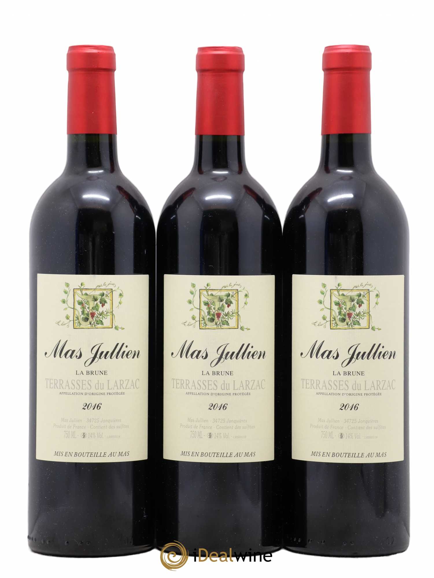 Terrasses du Larzac Mas Jullien La Brune Olivier Jullien 2016 - Lot de 3 bouteilles - 0