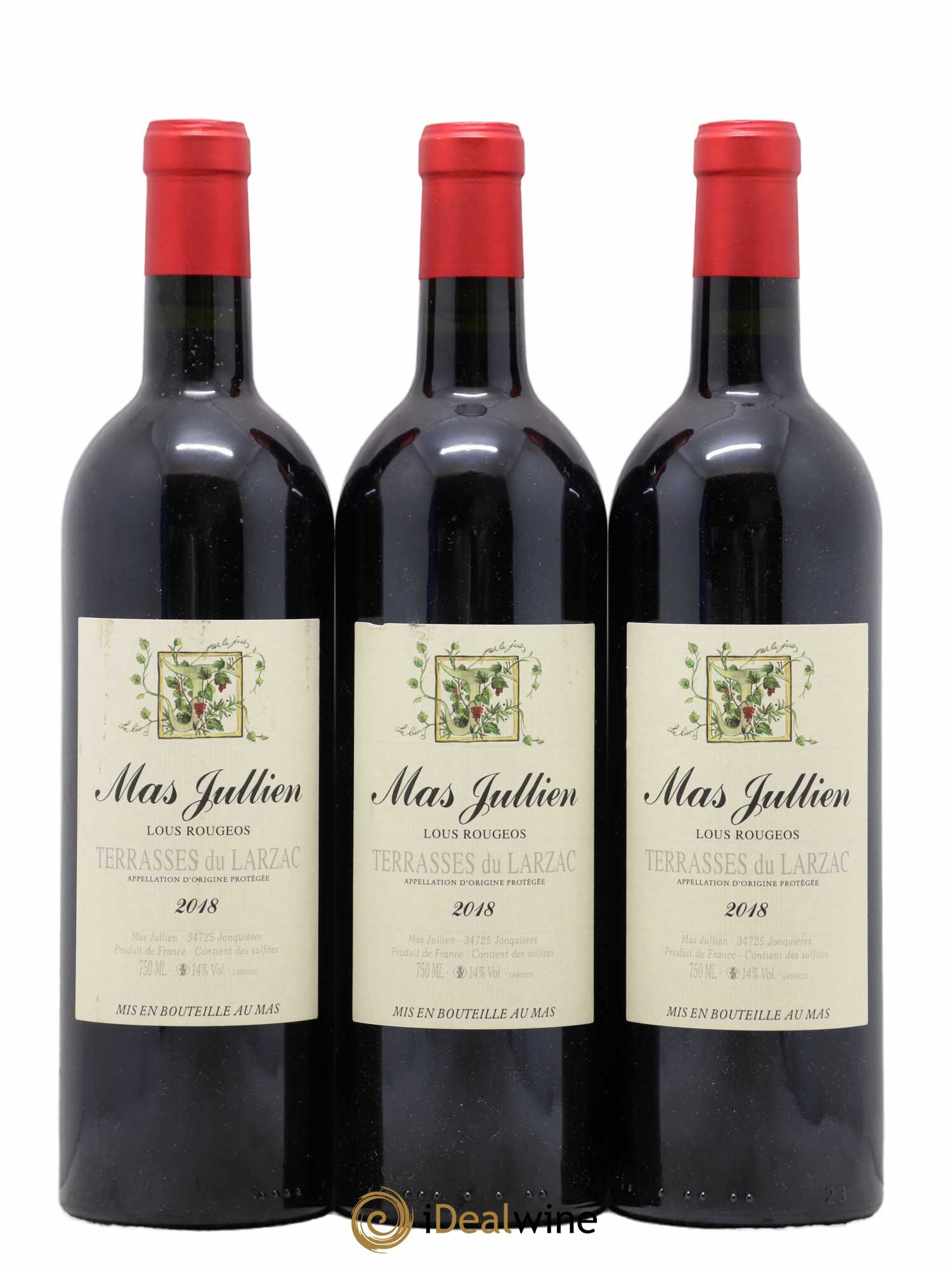 Terrasses du Larzac Mas Jullien Lous Rougeos Olivier Jullien 2018 - Lot de 3 bouteilles - 0