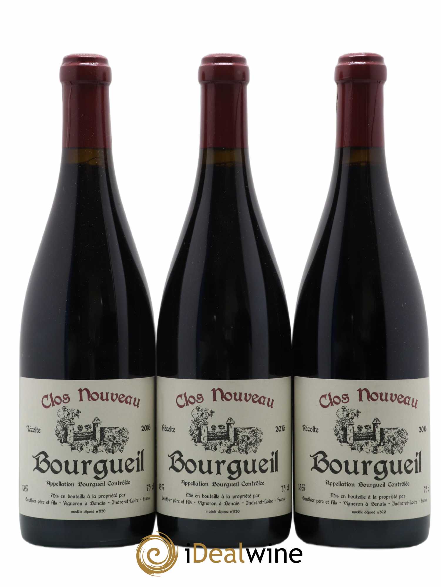 Bourgueil Clos Nouveau Domaine du Bel Air 2016 - Lot de 3 bouteilles - 0