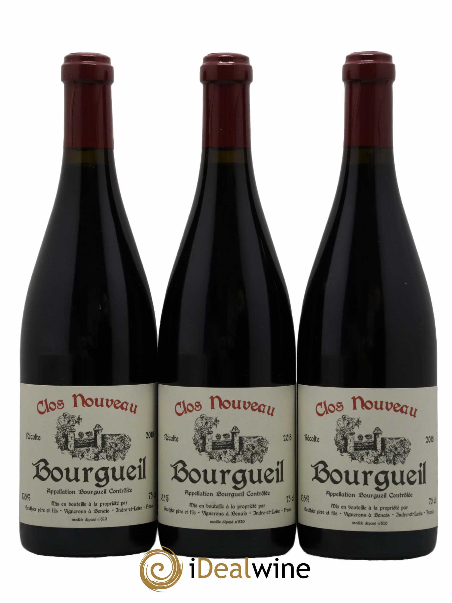 Bourgueil Clos Nouveau Domaine du Bel Air 2018 - Lot de 3 bouteilles - 0