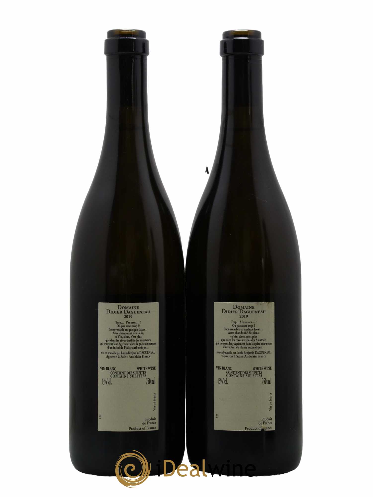 Vin de France Blanc Etc Dagueneau (Domaine Didier - Louis-Benjamin) 2019 - Lot de 2 bouteilles - 1