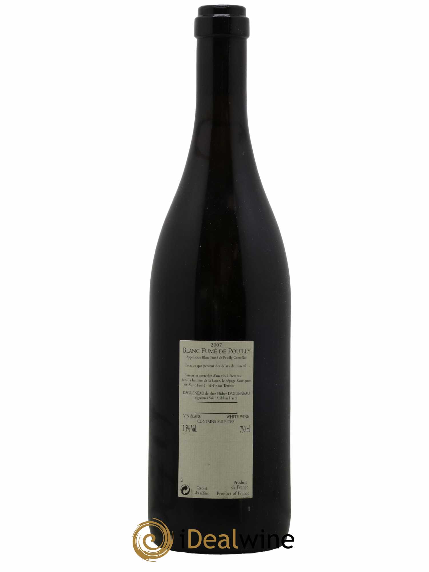 Pouilly-Fumé Blanc Fumé de Pouilly Dagueneau (Domaine Didier - Louis-Benjamin) 2007 - Lot de 1 bouteille - 1