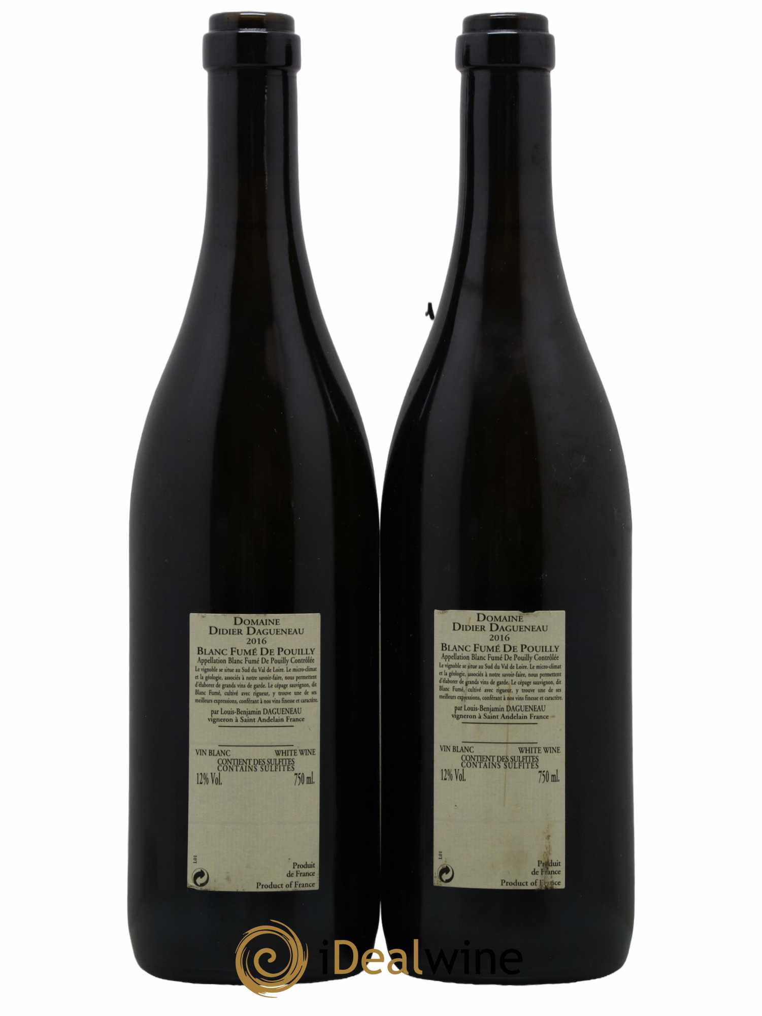 Pouilly-Fumé Blanc Fumé de Pouilly Dagueneau (Domaine Didier - Louis-Benjamin) 2016 - Posten von 2 Flaschen - 1