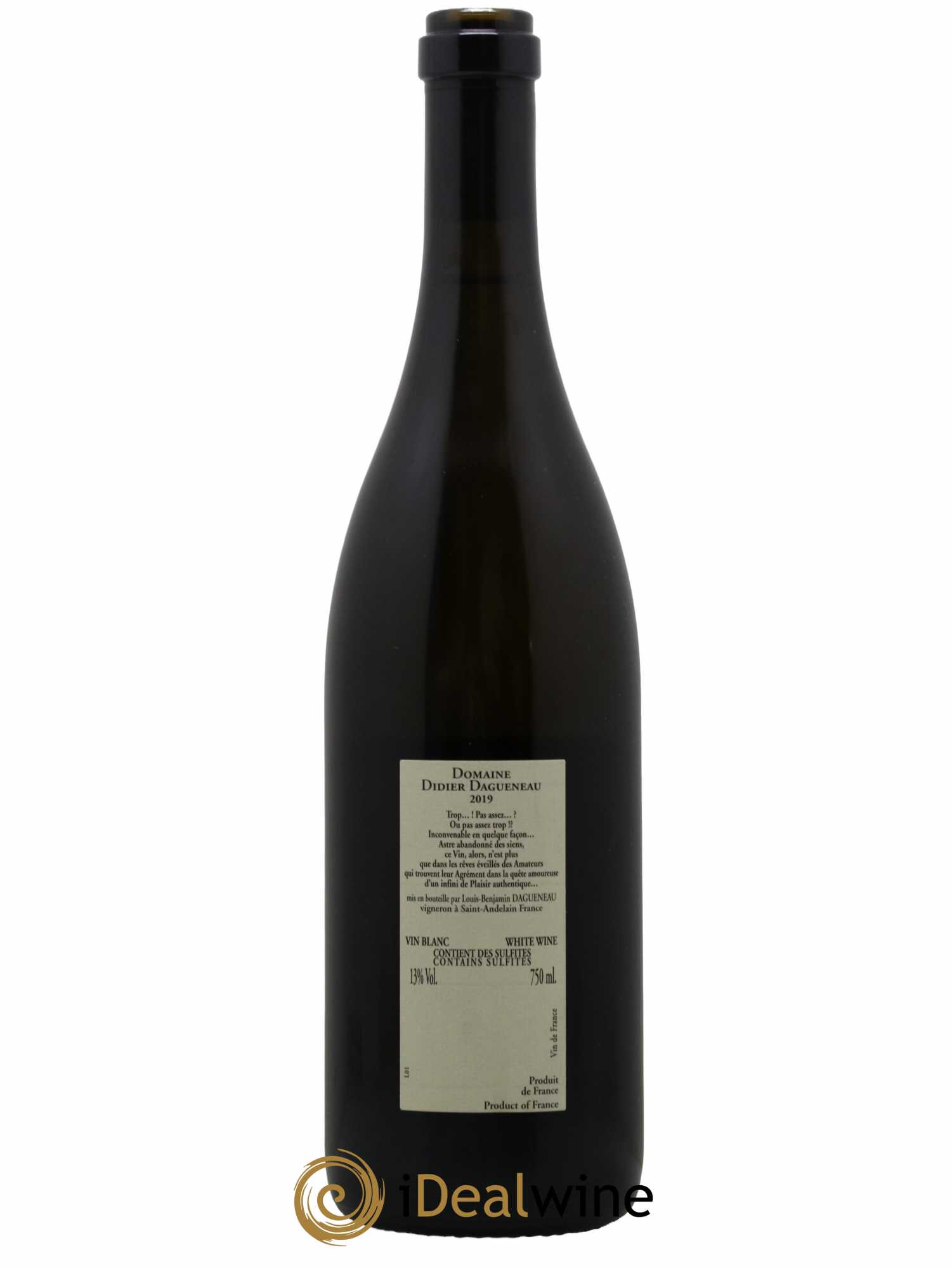 Vin de France Blanc Etc Dagueneau (Domaine Didier - Louis-Benjamin) 2019 - Lot de 1 bouteille - 1
