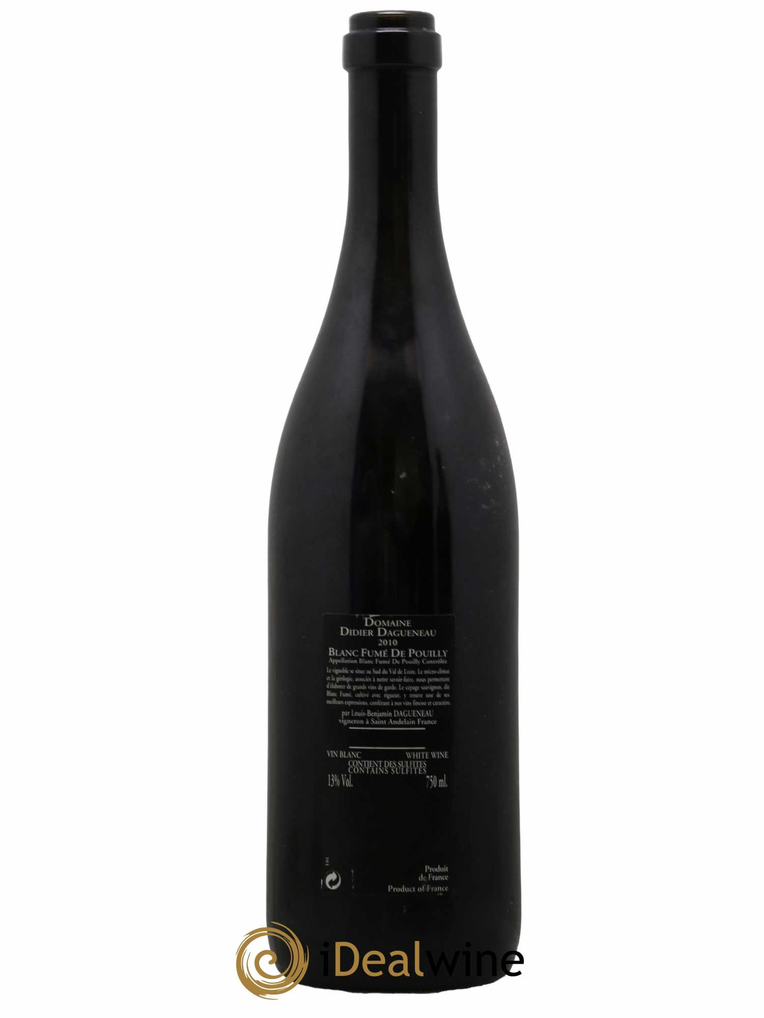 Vin de France (anciennement Pouilly-Fumé) Silex Dagueneau (Domaine Didier - Louis-Benjamin) 2010 - Lot de 1 bouteille - 1