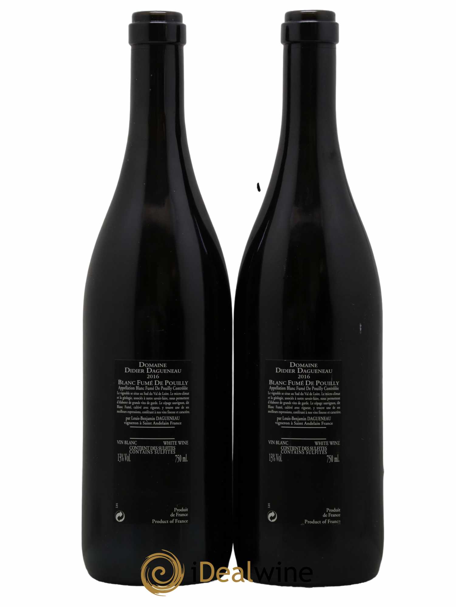 Vin de France (anciennement Pouilly-Fumé) Silex Dagueneau (Domaine Didier - Louis-Benjamin) 2016 - Lot de 2 bouteilles - 1