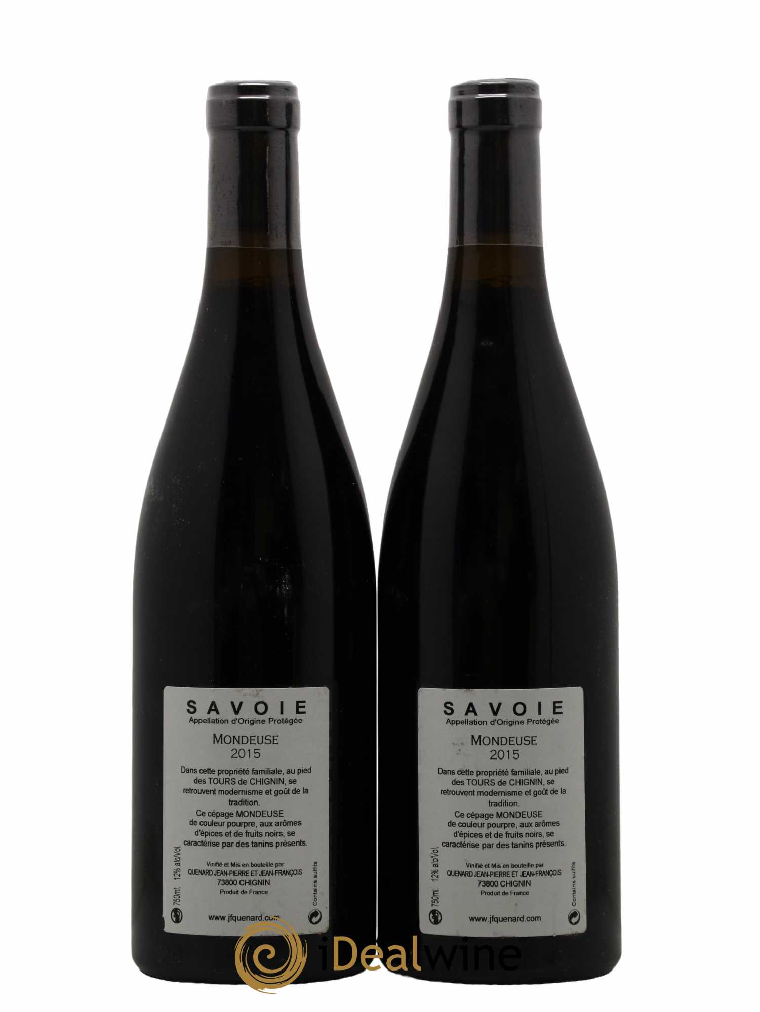 Vin de Savoie Mondeuse Terres Rouges Domaine Quenard (no reserve) 2015 - Lot of 2 bottles - 1