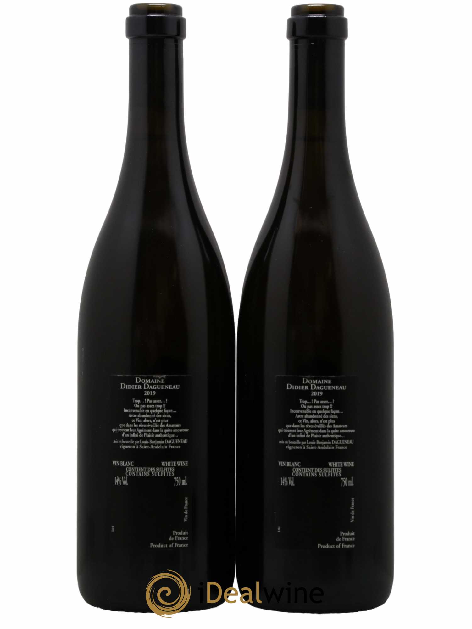 Vin de France (anciennement Pouilly-Fumé) Silex Dagueneau (Domaine Didier - Louis-Benjamin) 2019 - Lot de 2 bouteilles - 1