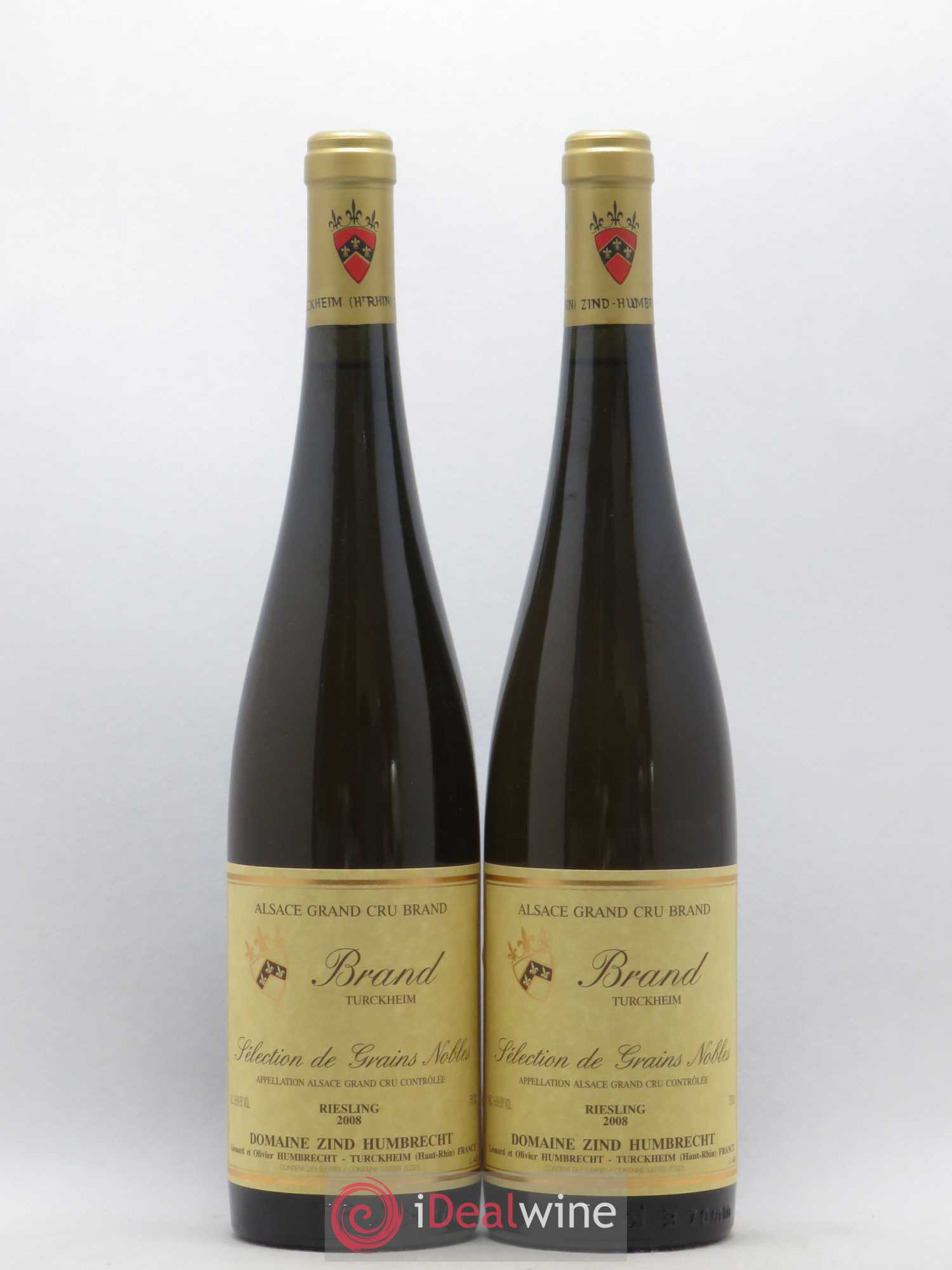 Alsace Riesling Grand Cru Brand Sélection de Grains Nobles Zind-Humbrecht (Domaine) 2008 - Lotto di 2 bottiglie - 0