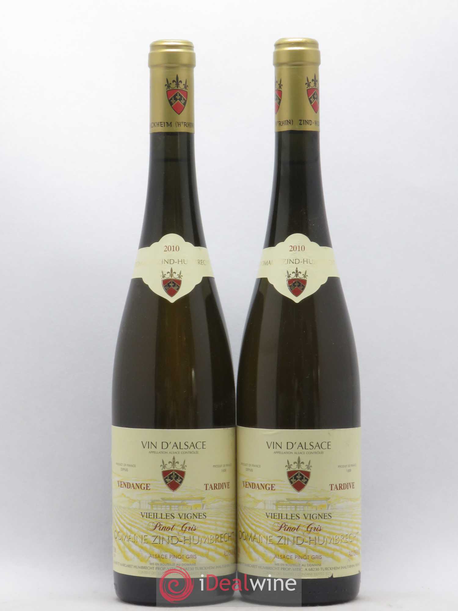 Alsace Pinot Gris (anciennement Tokay) Vendanges Tardives Zind-Humbrecht (Domaine) Vieilles vignes (sans prix de réserve) 2010 - Lotto di 2 bottiglie - 0