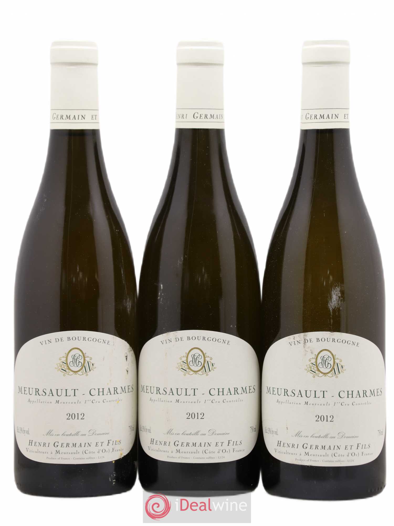 Meursault 1er Cru Charmes Henri Germain 2012 - Lot de 3 bouteilles - 0