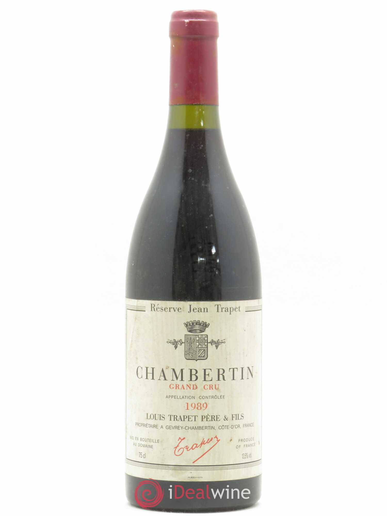Chambertin Grand Cru Domaine Trapet Réserve jean Trapet 1989 - Lot de 1 bouteille - 0