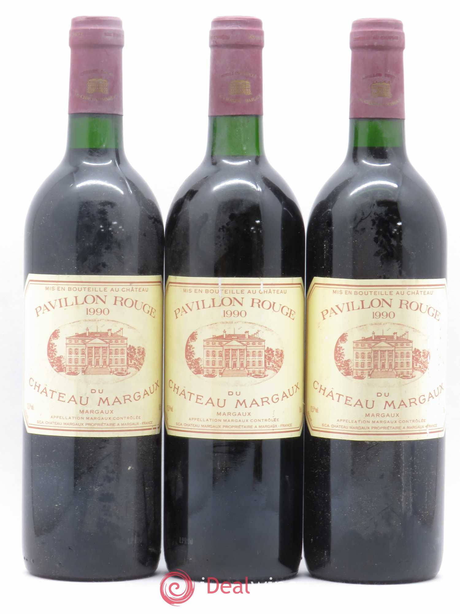 Pavillon Rouge du Château Margaux Second Vin 1990 - Lot de 3 bouteilles - 0