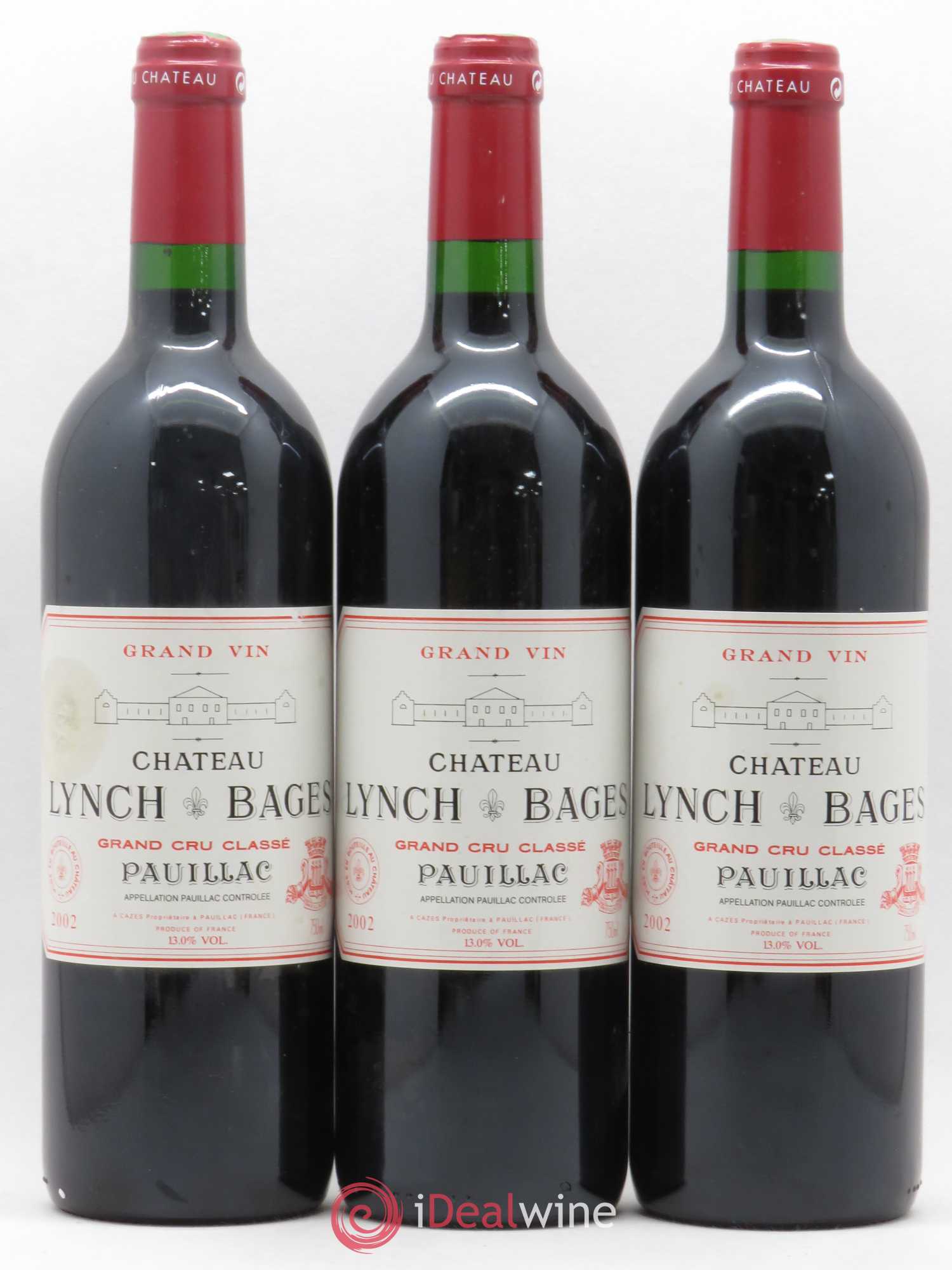 Château Lynch Bages 5ème Grand Cru Classé 2002 - Lot de 3 bouteilles - 0