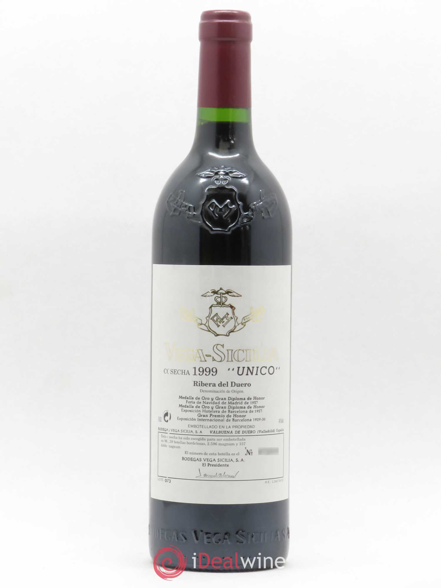 Ribera Del Duero DO Vega Sicilia Unico Famille Alvarez 1999 - Lot de 1 bouteille - 0