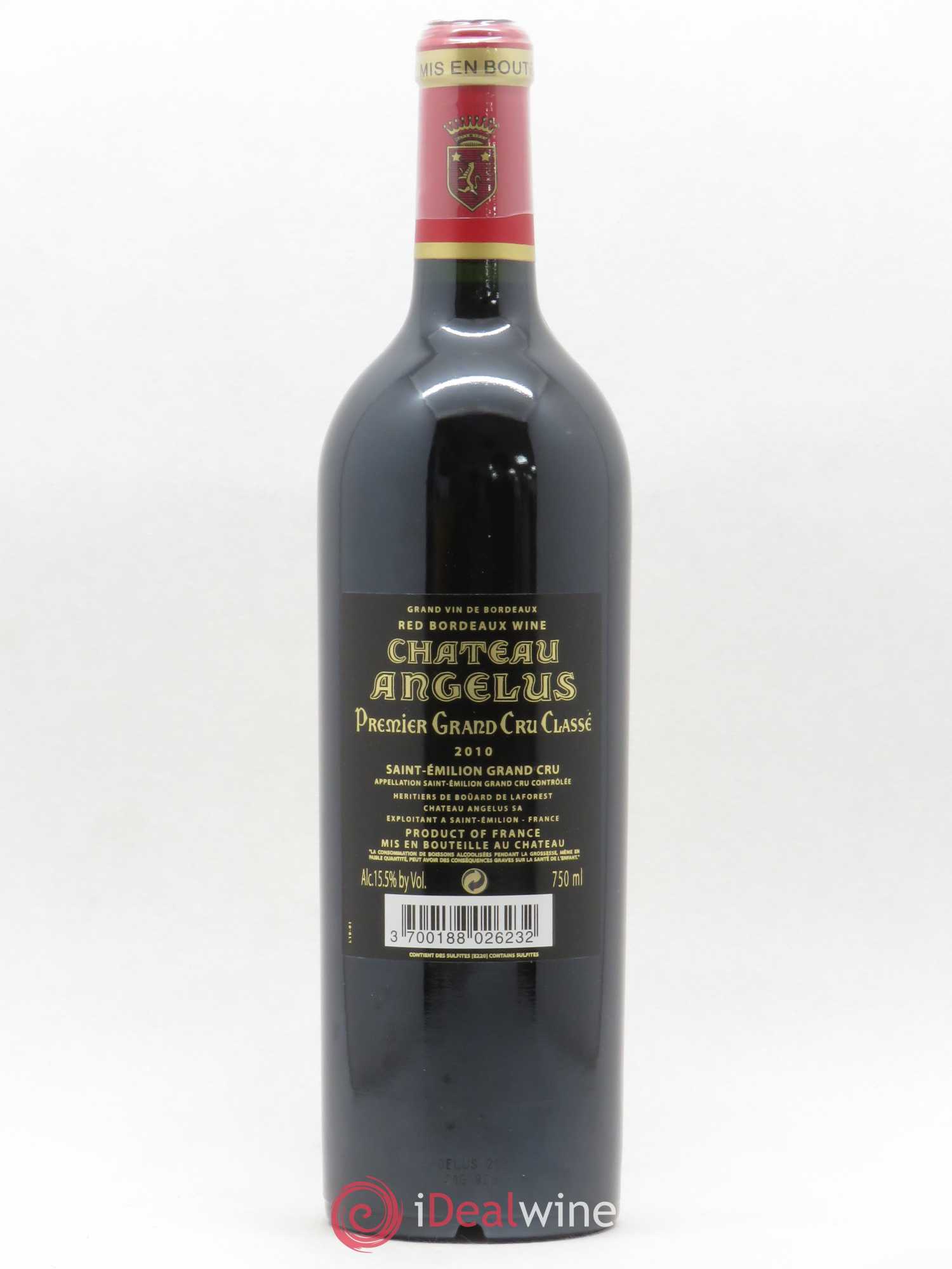 Château Angélus 1er Grand Cru Classé A 2010 - Lot de 1 bouteille - 1