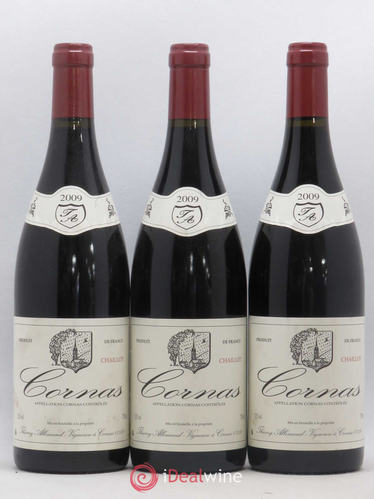 Cornas Chaillot Thierry Allemand 2009 - Lot de 3 bouteilles - 0
